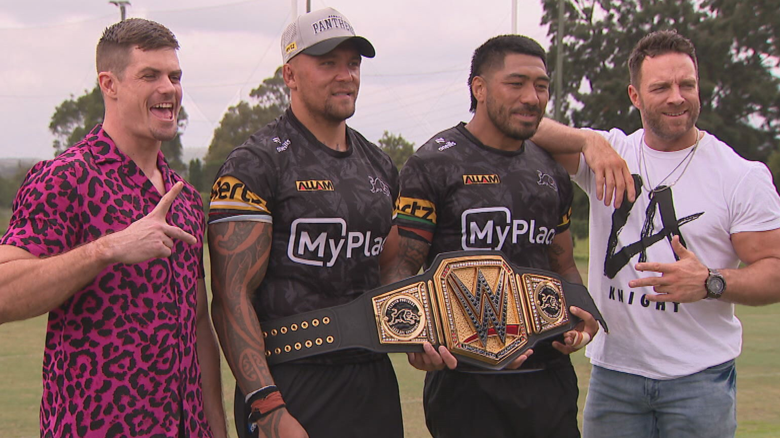 WWE stars hand Panthers extra gold