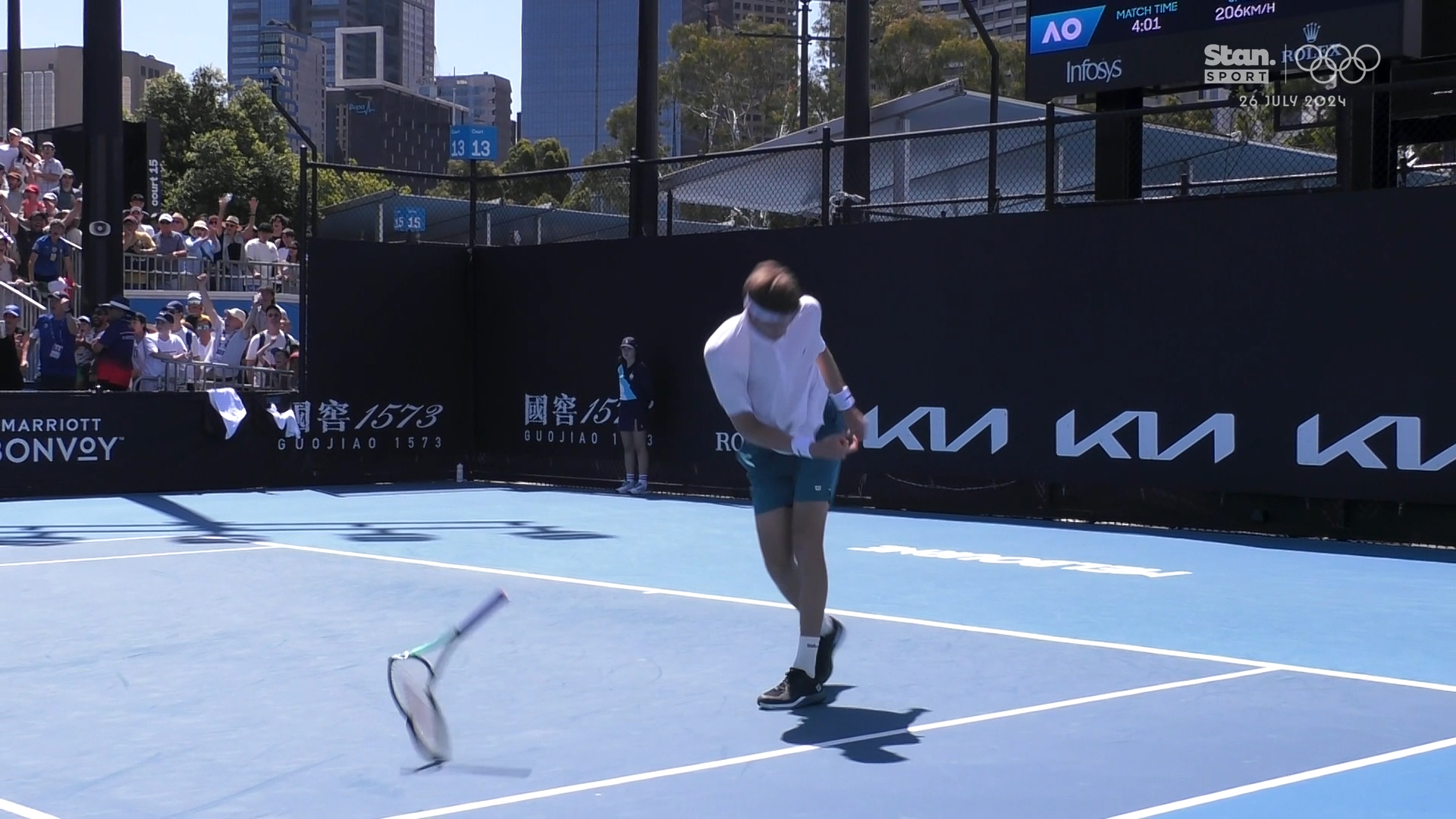 Jarry smashes racquet in anger after agonising defeat