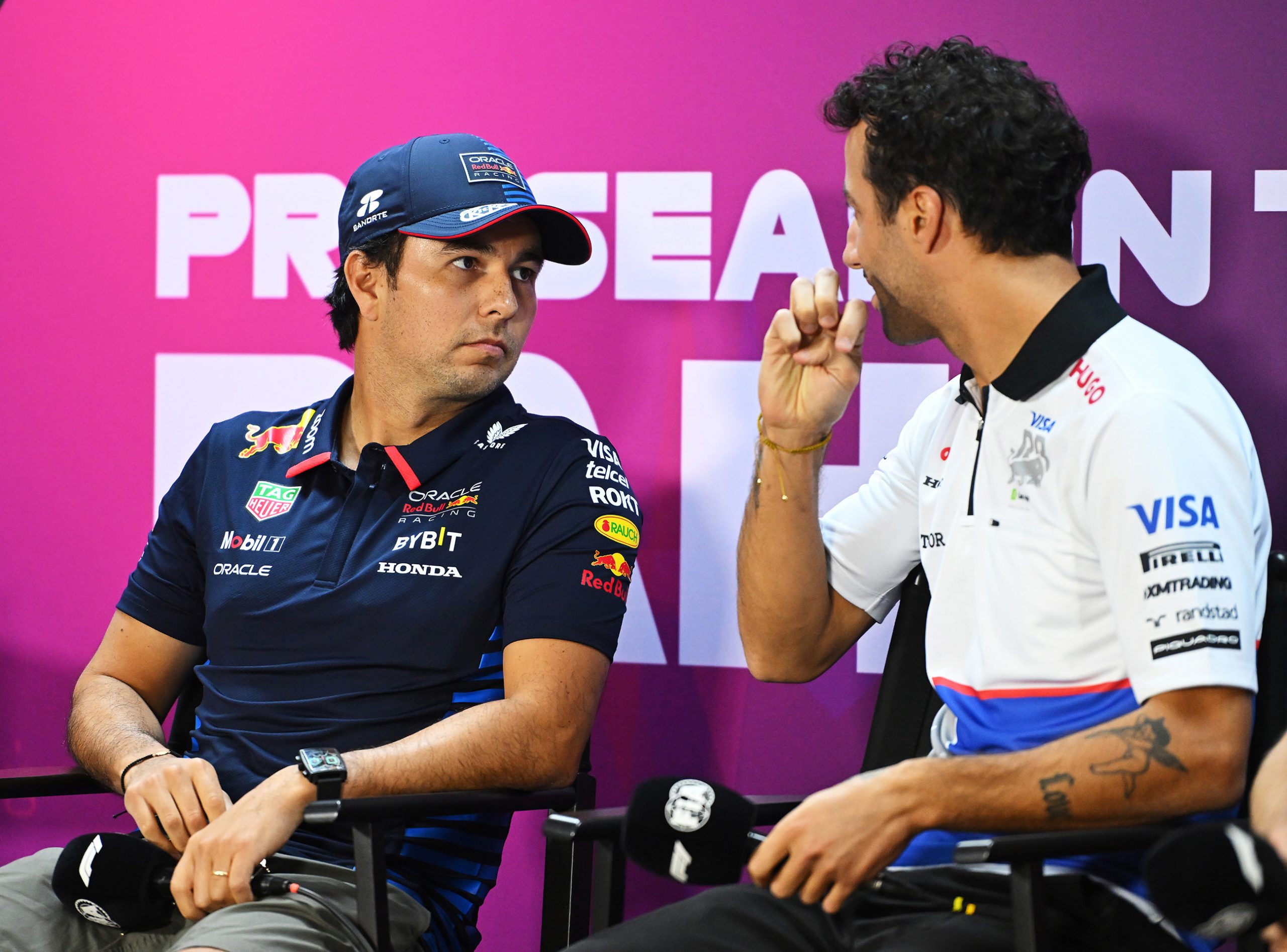 Red Bull Racing incumbent Sergio Perez (left) and RB's Daniel Ricciardo.
