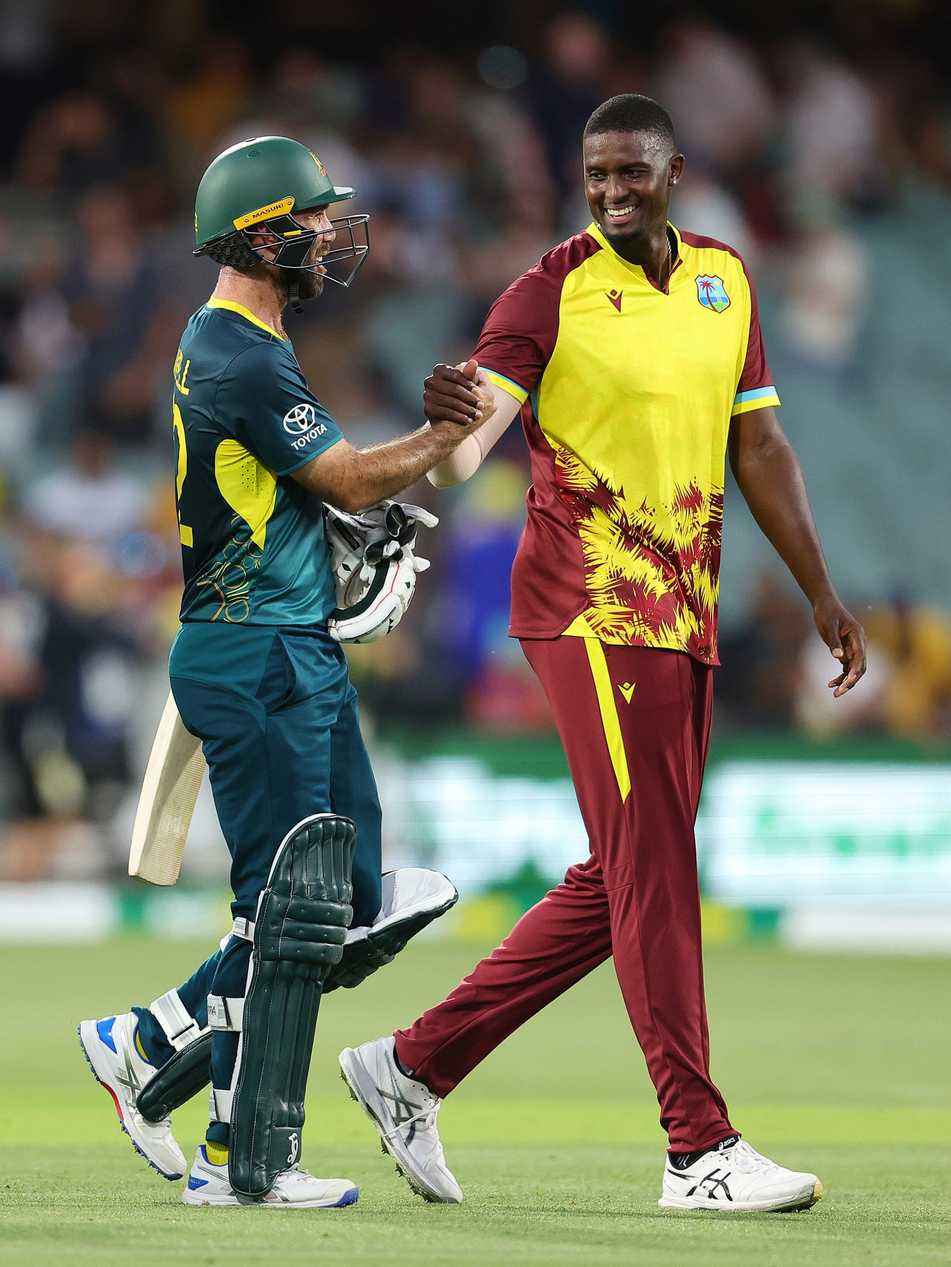 Glenn Maxwell was congratulated by Jason Holder.