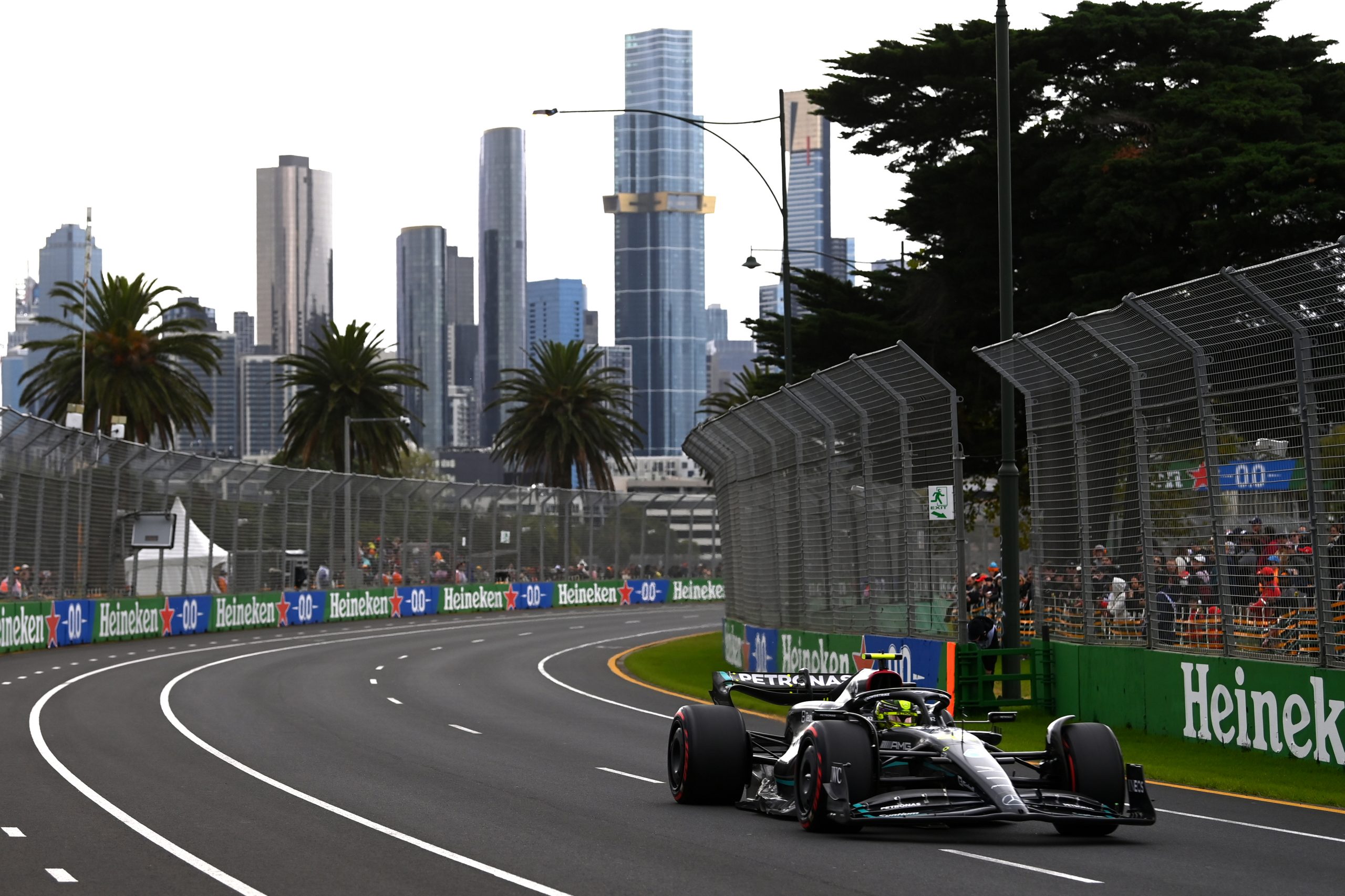 Lewis Hamilton of Great Britain driving the Mercedes W14 during qualifying ahead of the Formula 1 Australian Grand Prix.