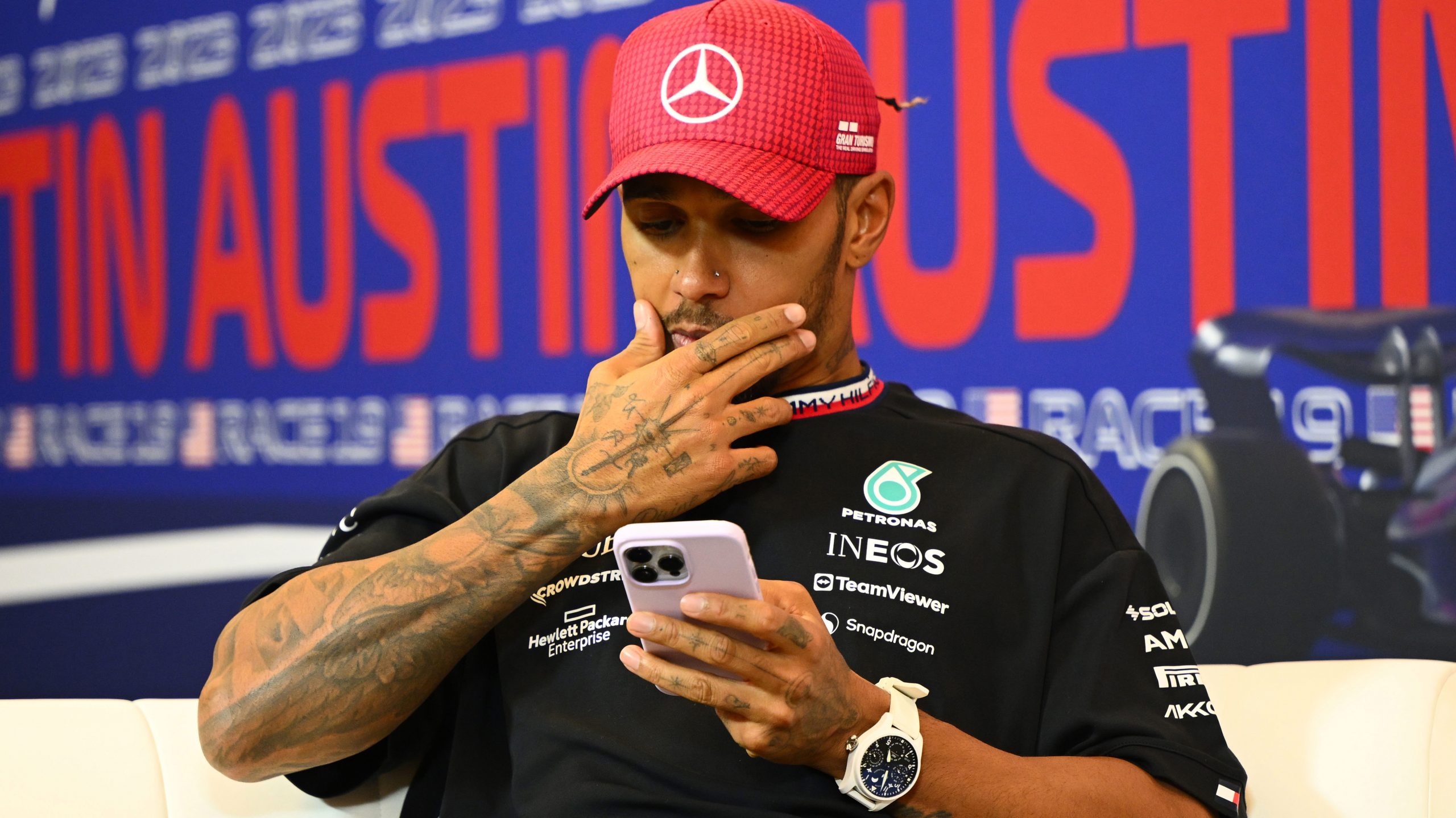 Lewis Hamilton ponders his podium finish in the F1 Grand Prix of United States before he was disqualified.