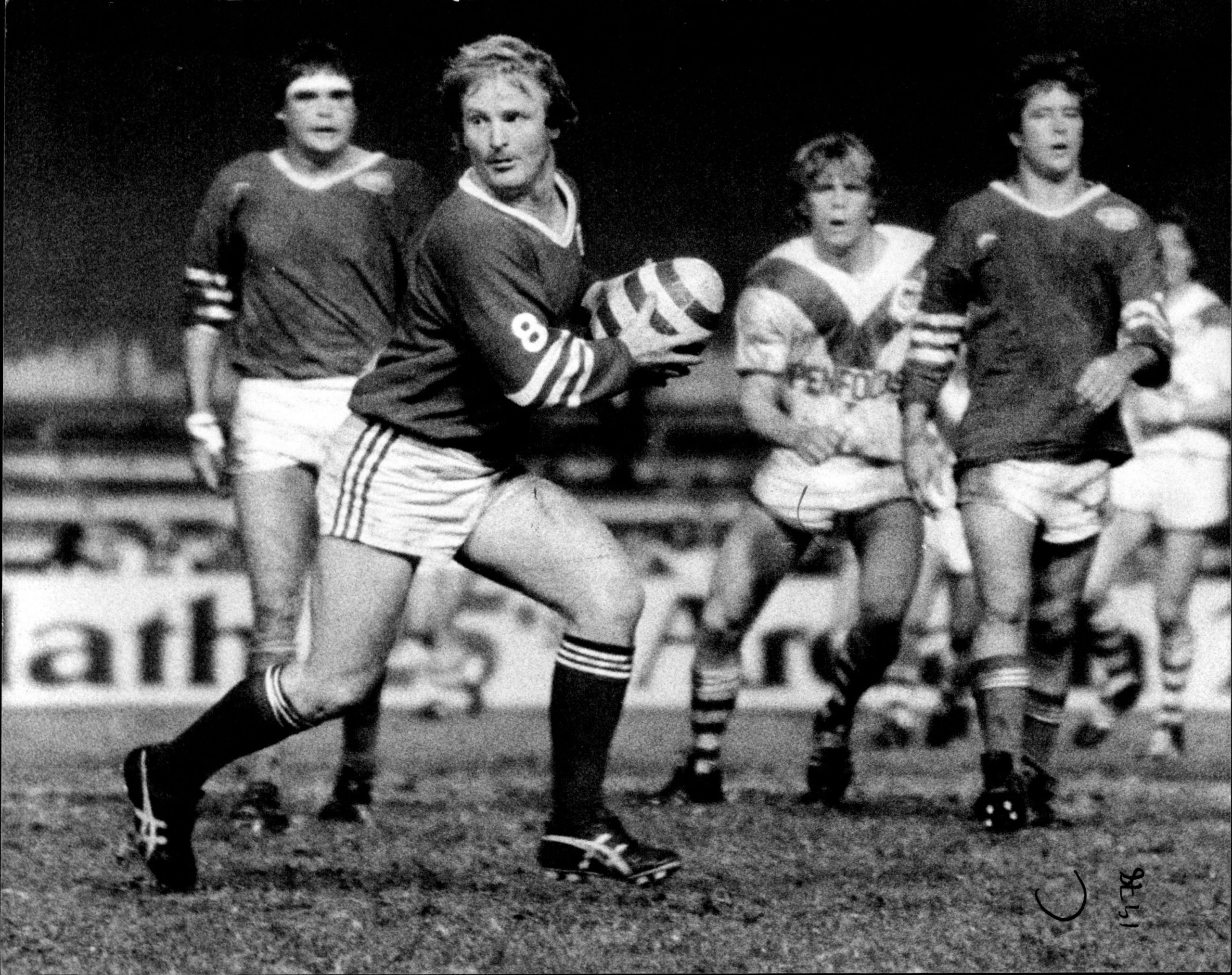 Paul Hayward in action for the Newtown Jets in 1978.