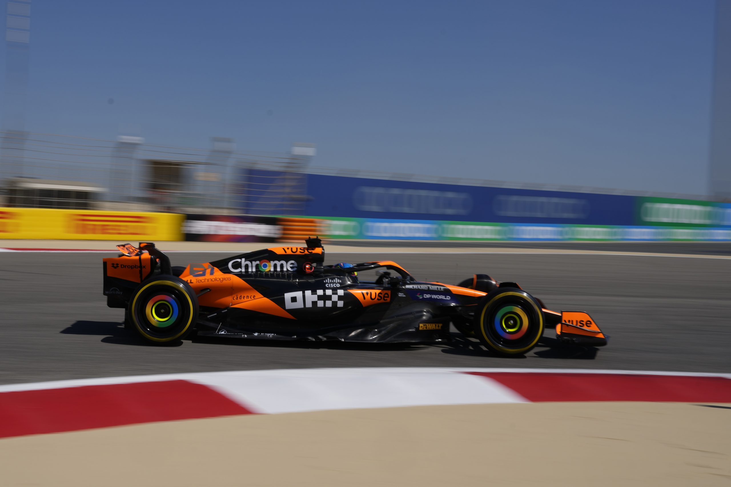McLaren driver Oscar Piastri of Australia during day one of pre-season testing in Bahrain.
