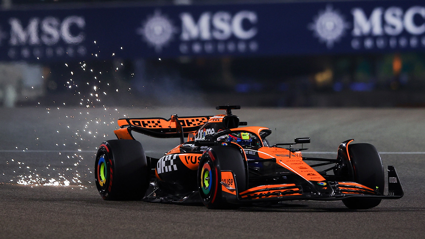 Oscar Piastri of Australia driving the (81) McLaren F1 Team MCL38 on trakc during qualifying ahead of the F1 Grand Prix of Bahrain at Bahrain International Circuit on March 01, 2024 in Bahrain, Bahrain. (Photo by Eric Alonso/Getty Images)