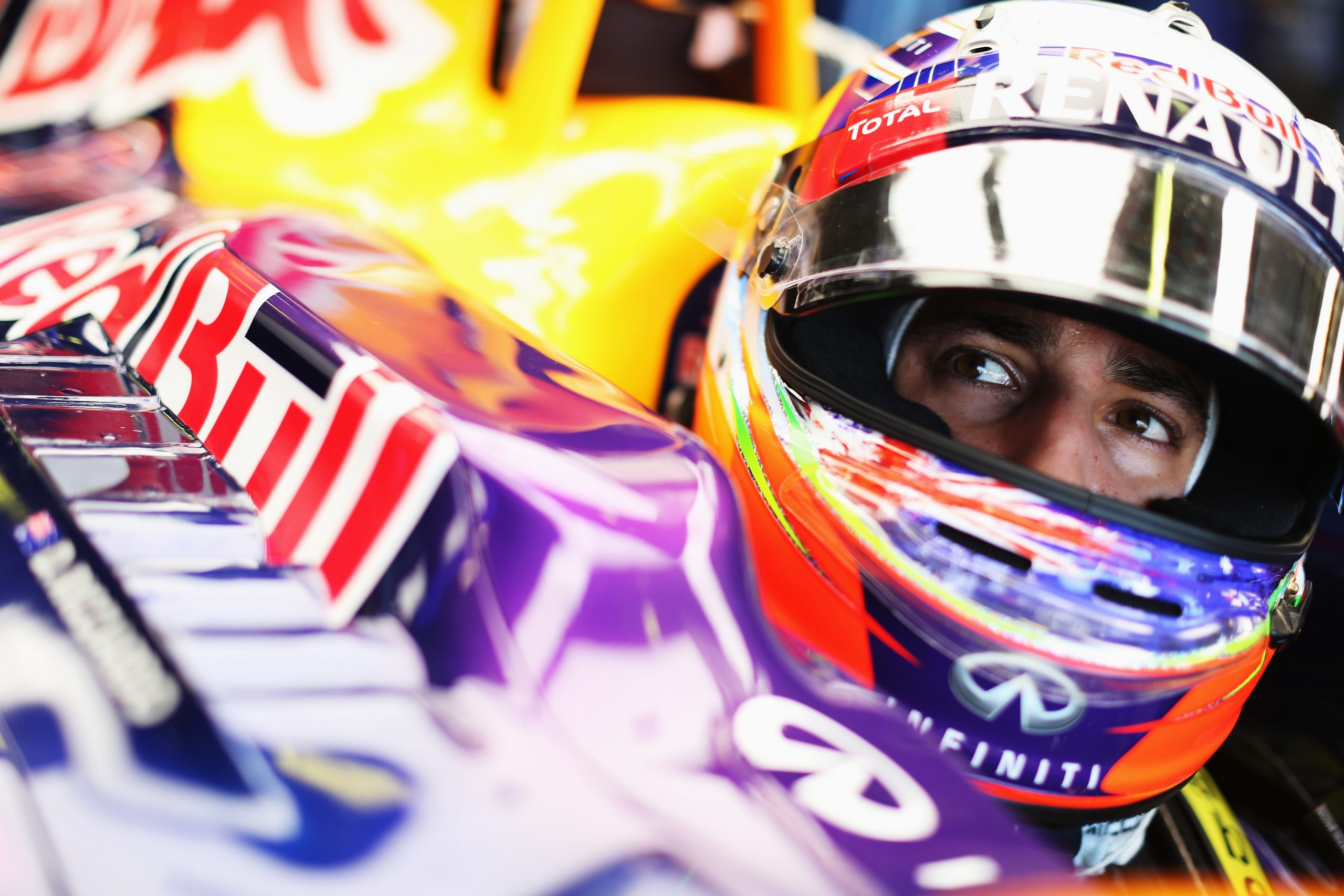 Daniel Ricciardo onboard his Red Bull RB10.