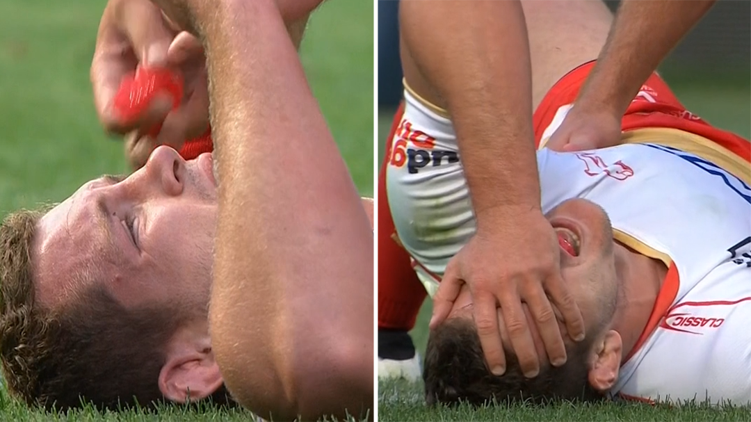 Origin star leaves field with injury