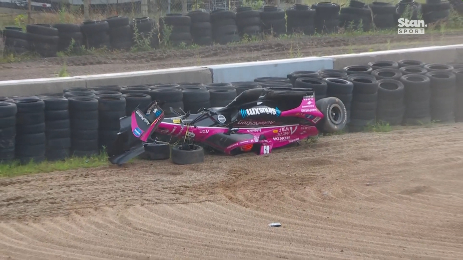 IndyCar champion survives scary high-speed barrel roll