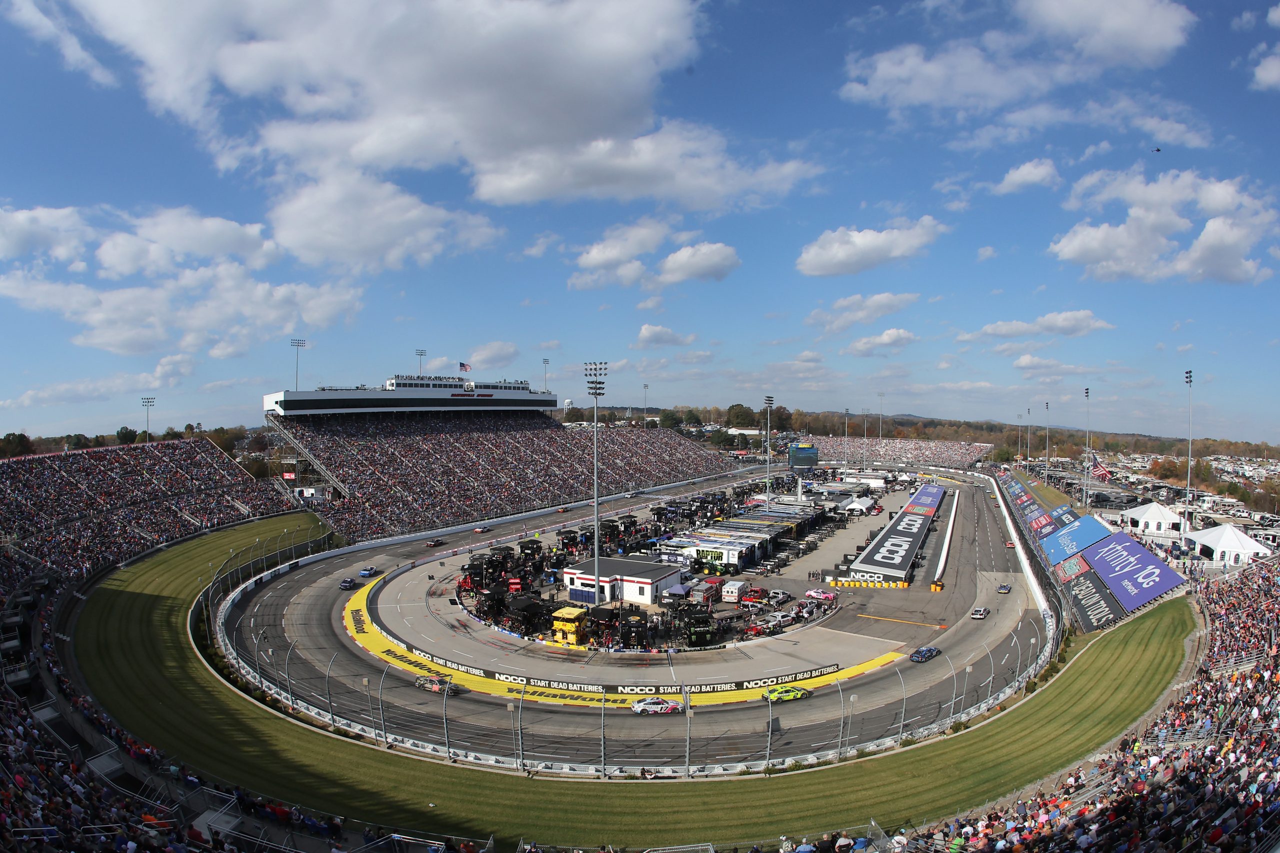 A general view of racing at Martinsville Speedway.