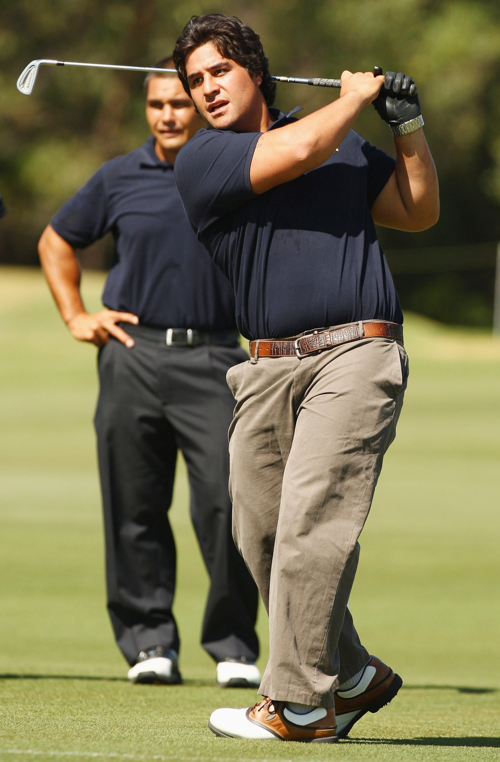 Pek Cowan in action during the Pro-Celebrity event in aid of the Victorian Bushfires Red Cross appeal.