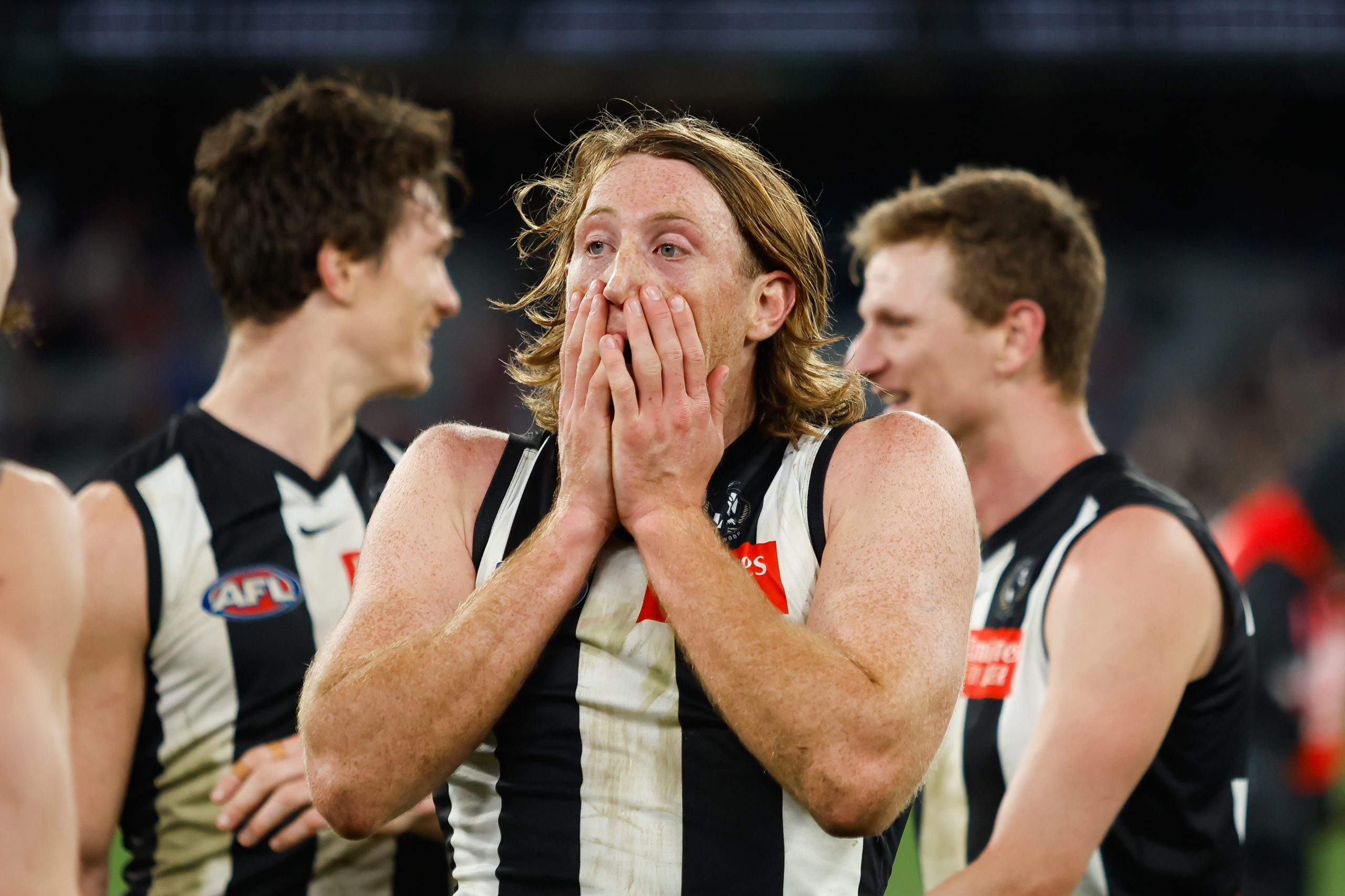 Nathan Murphy of the Magpies celebrates at the Melbourne Cricket Ground.