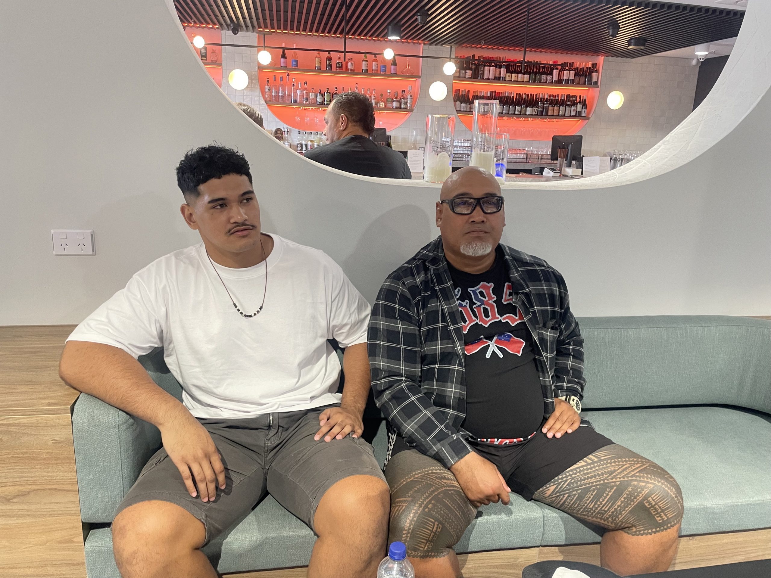 Alex Leapai Jr and Alex Leapai Sr in Adelaide.