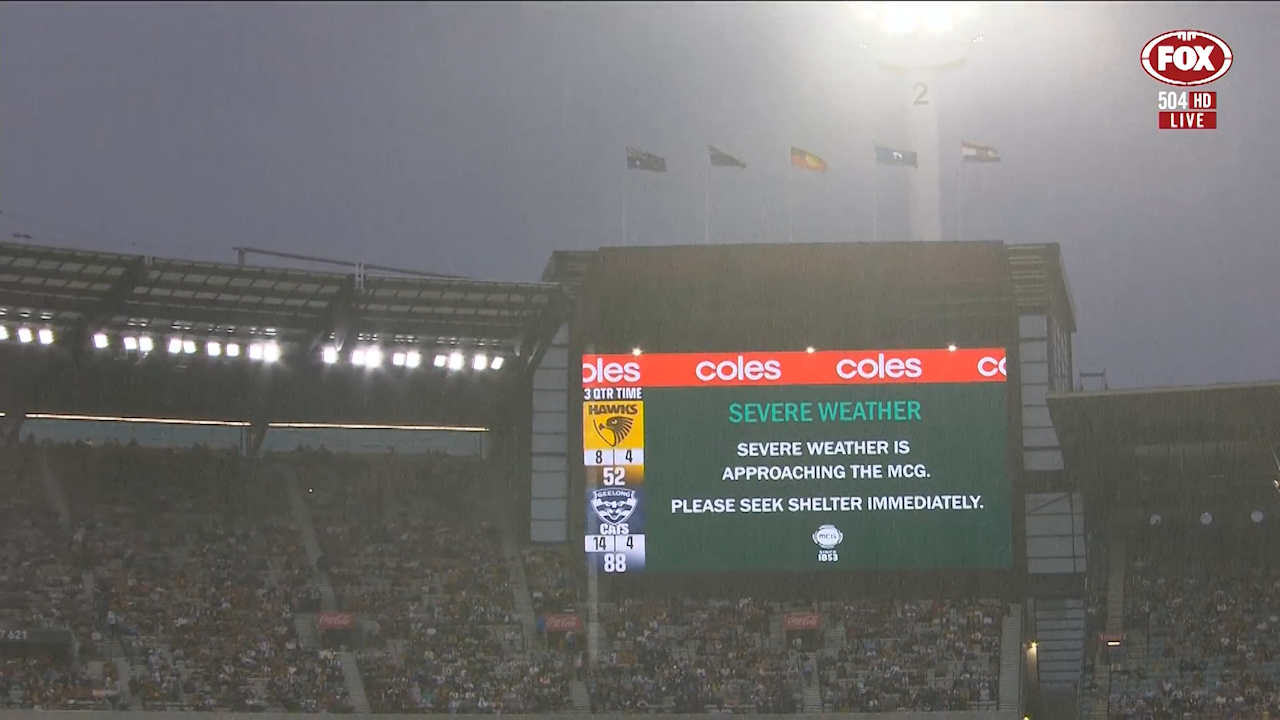 Hawks-Cats match delayed because of lightning