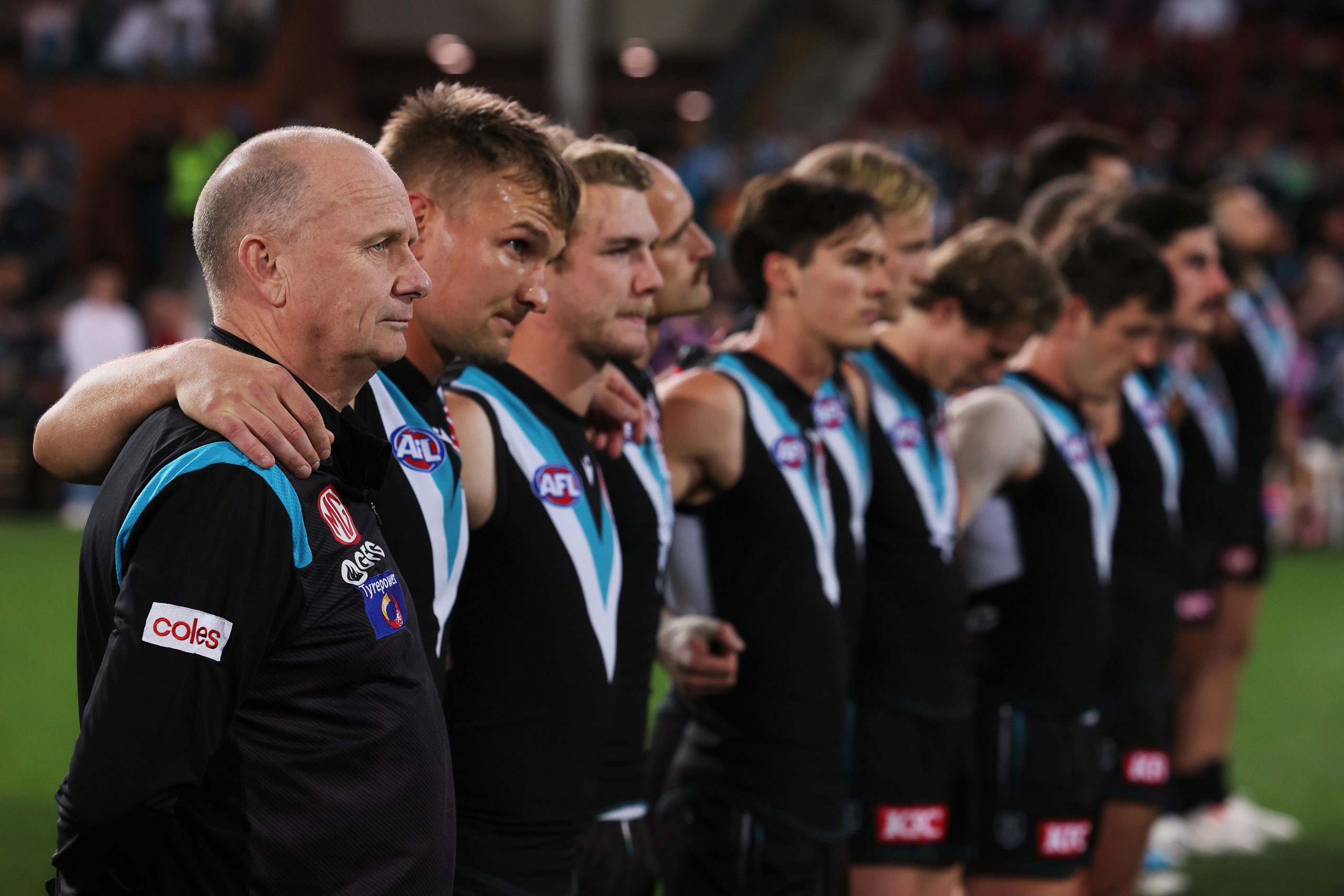 Port Adelaide and the Crows will be the first sides to observe the moment's silence.