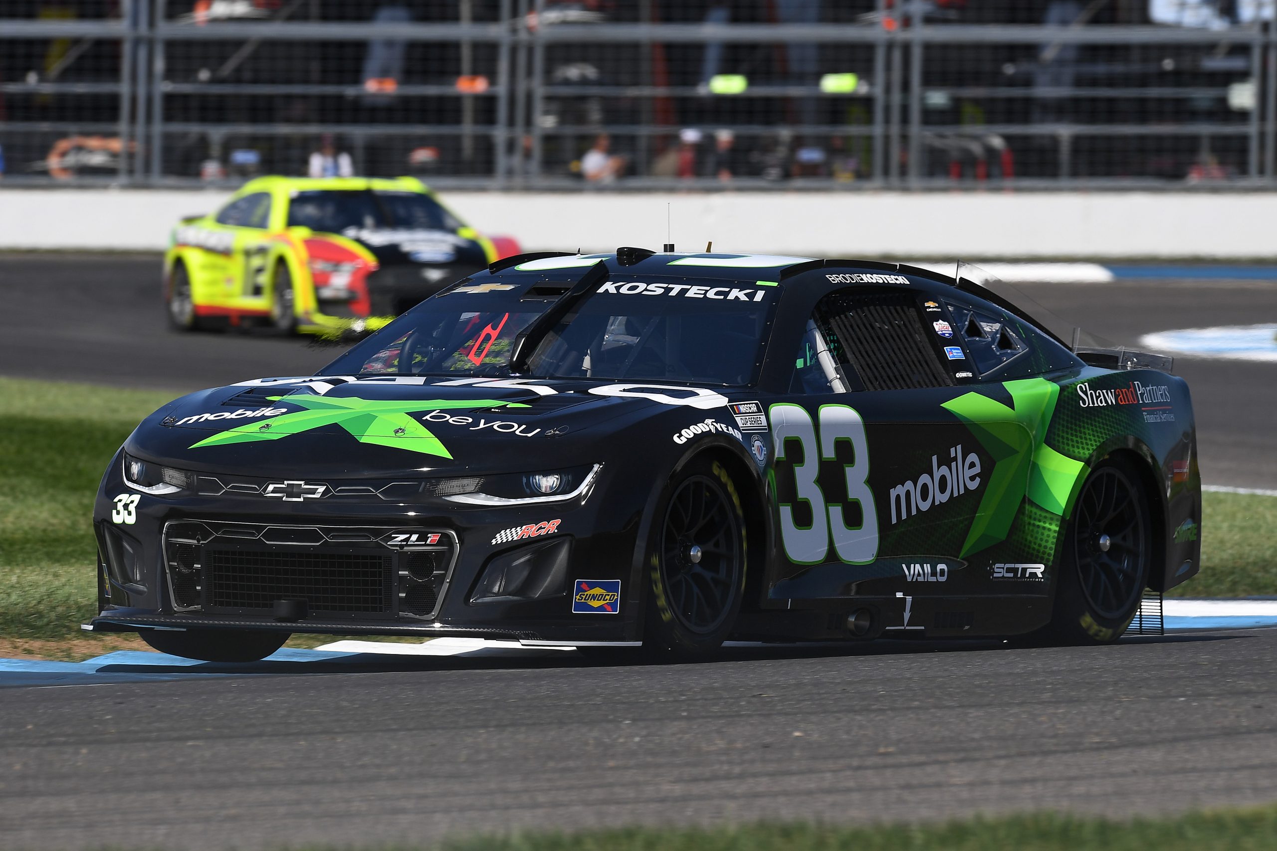 Brodie Kostecki in the No.33 Richard Childress Racing Chevrolet Camaro at the Indianapolis Motor Speedway in 2023.