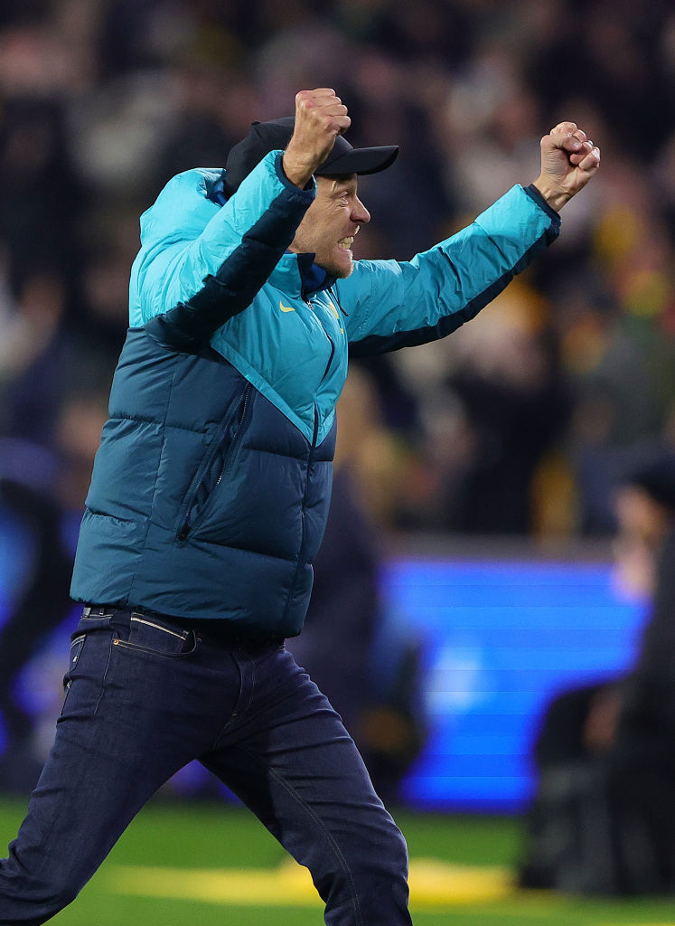 Tony Gustavsson, Head Coach of Australia, reacts after Michelle Heyman equalized during the international friendly match.