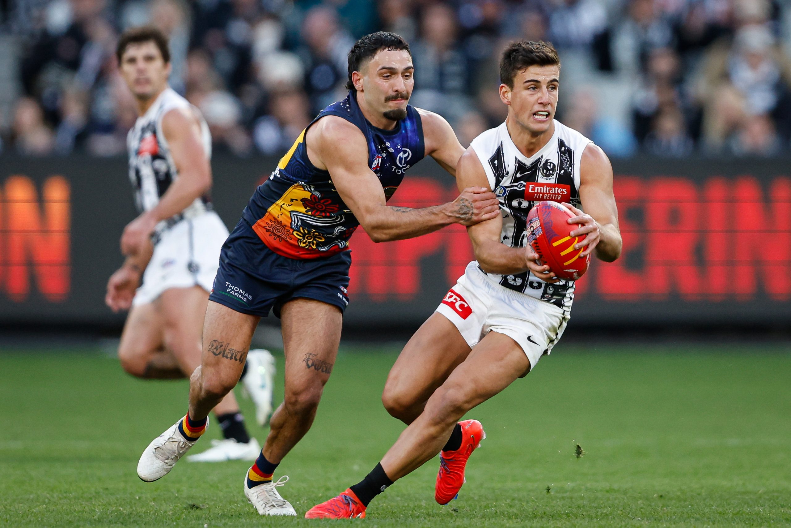 Rankine goes head to head with Nick Daicos.