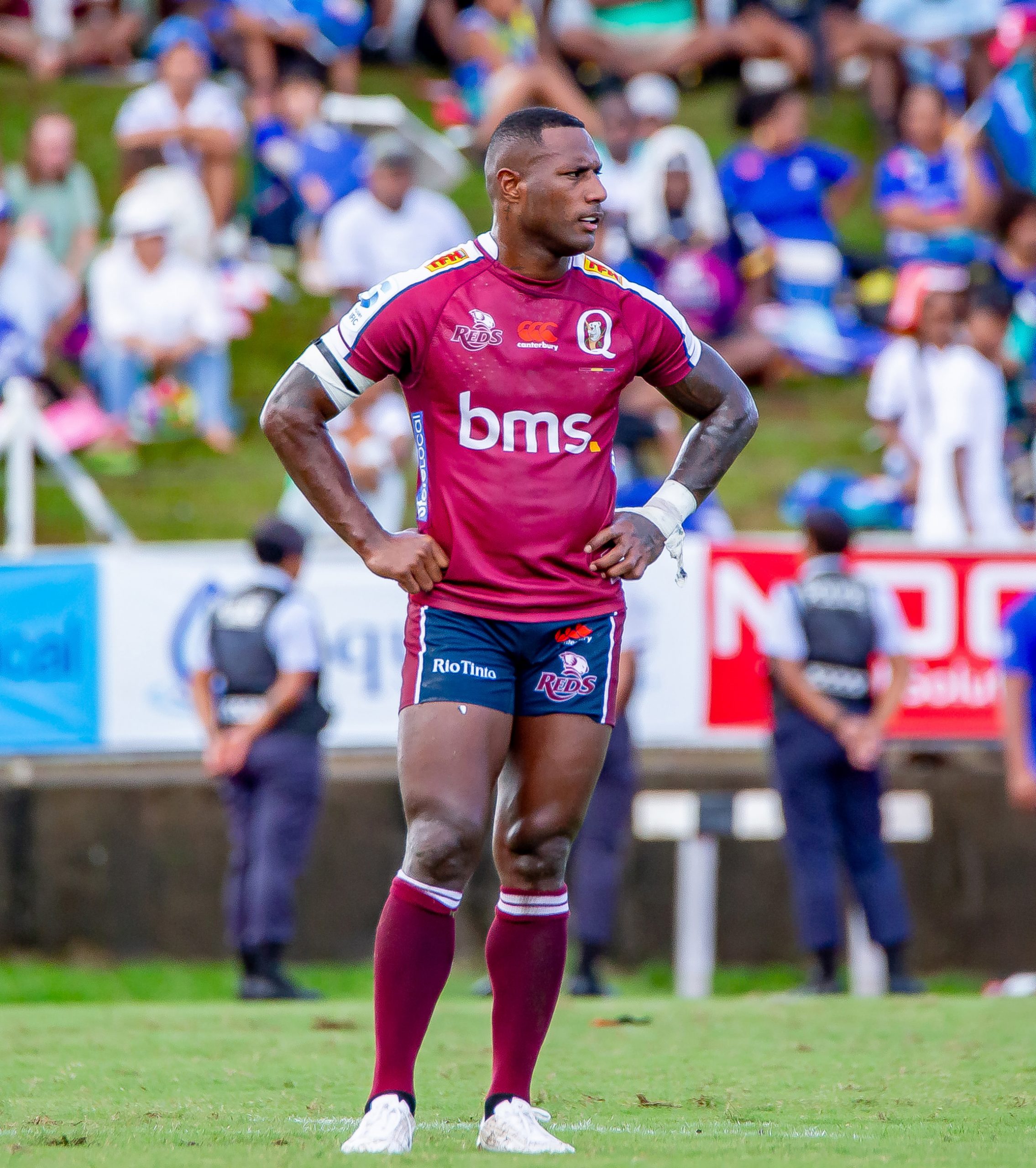 Suliasi Vunivalu of the Queensland Reds at HFC Stadium.