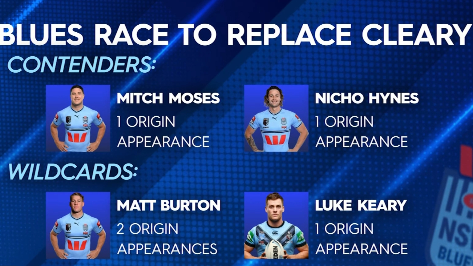 Contenders to replace injured Cleary