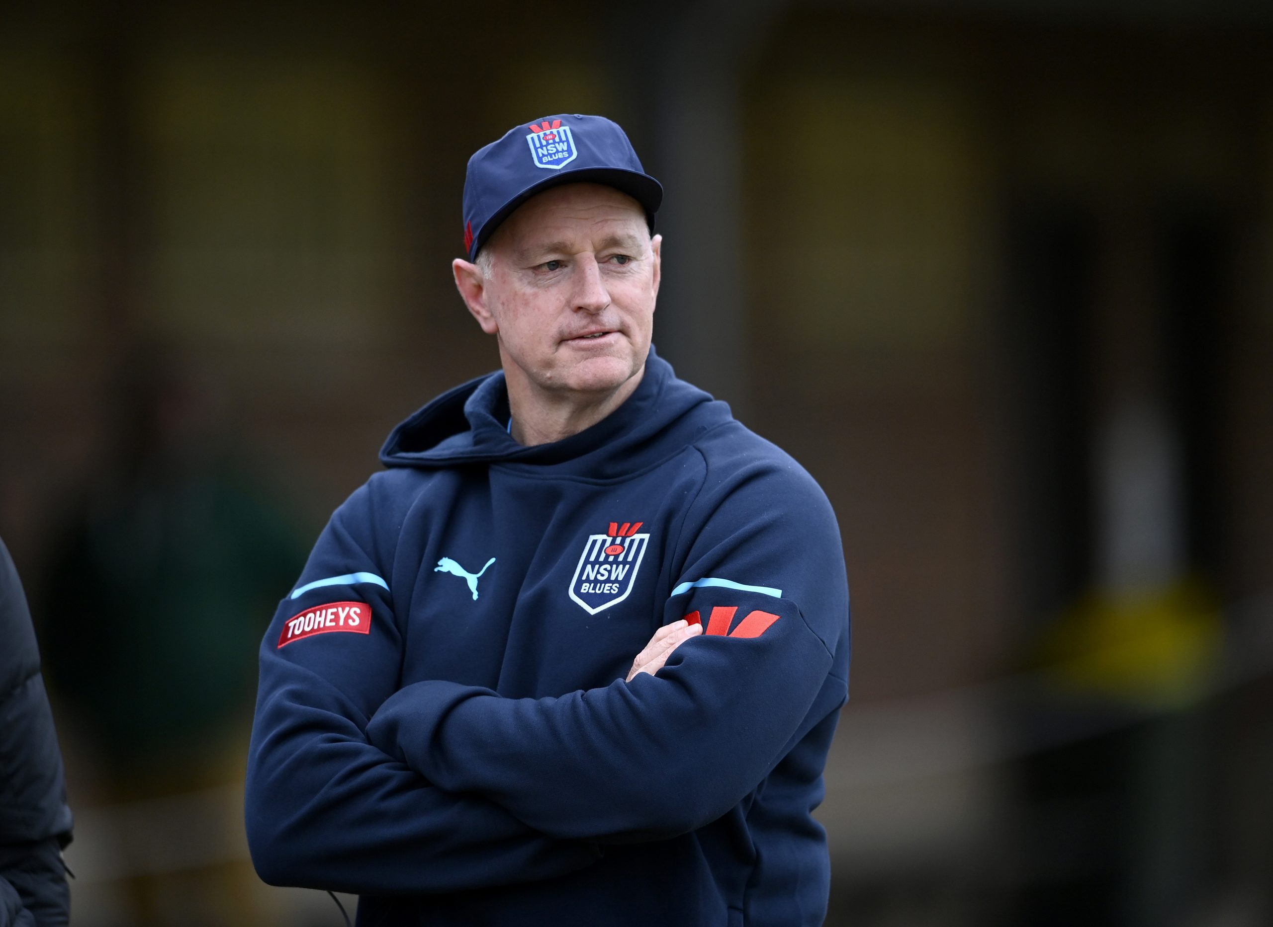 NSW Blues coach Michael Maguire in camp at Wentworth Falls ahead of Origin I.