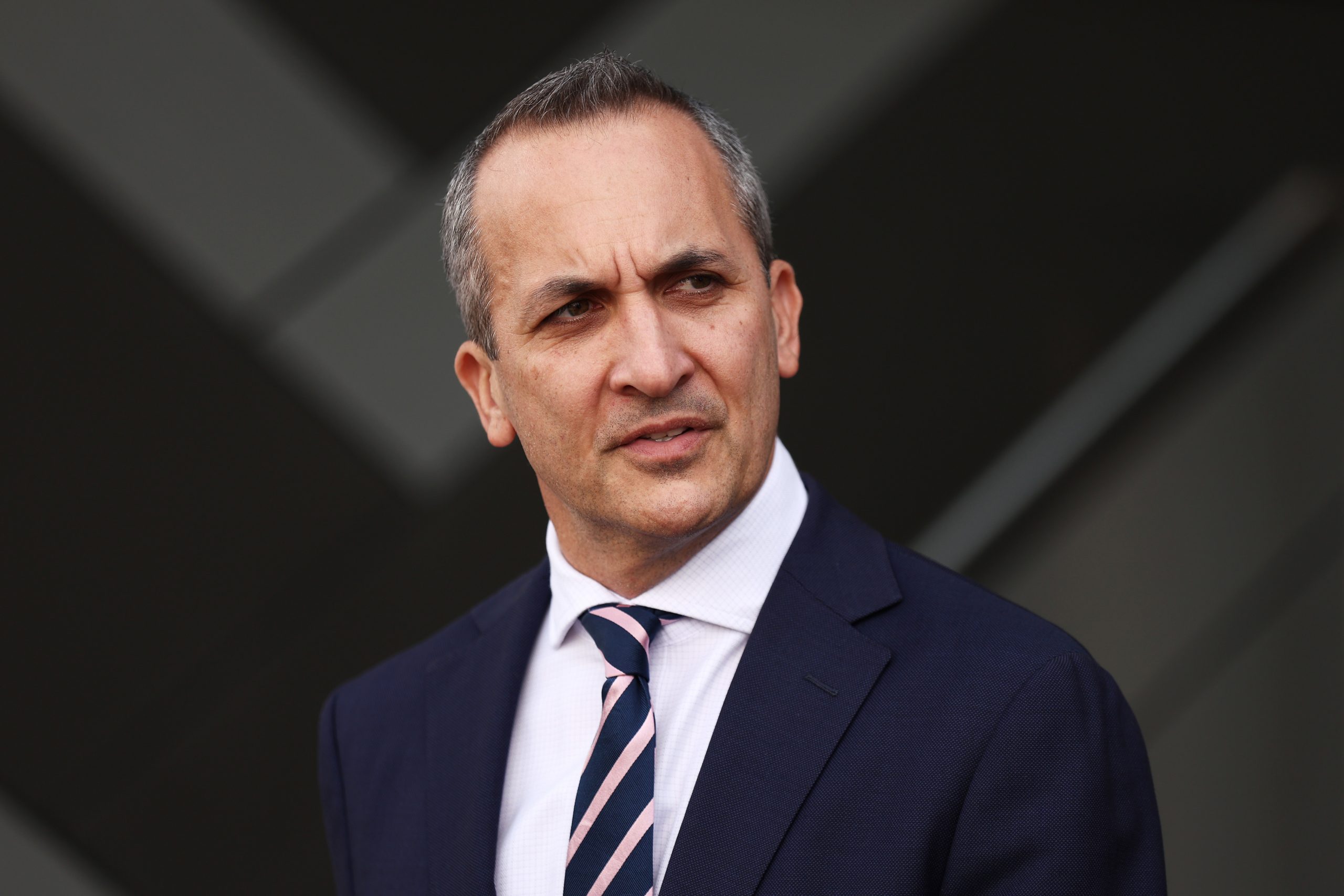 SYDNEY, AUSTRALIA - MARCH 10:  NRL CEO Andrew Abdo speaks to the media during a press conference at Rugby League Central on March 10, 2023 in Sydney, Australia. (Photo by Matt King/Getty Images)