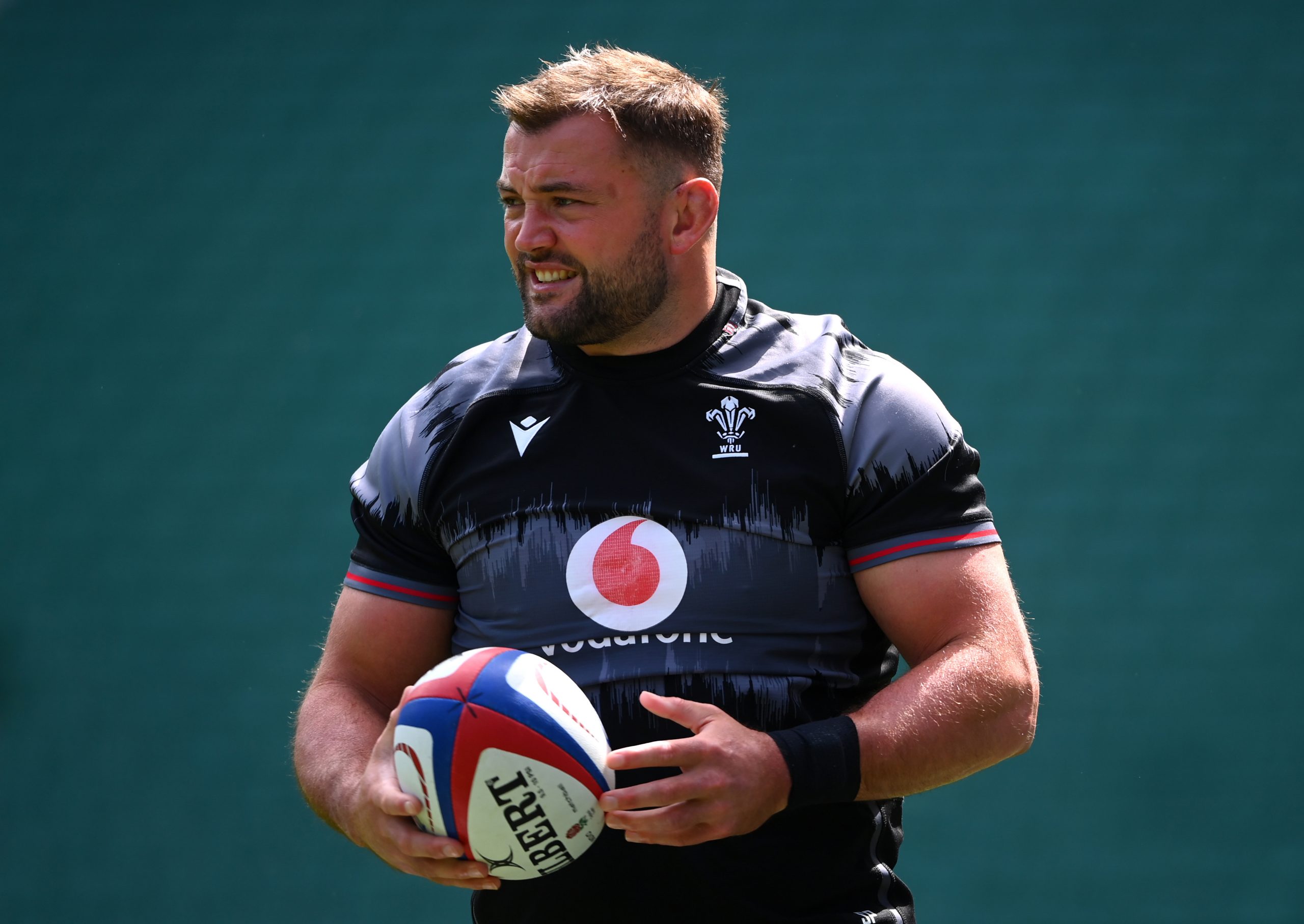 Sam Parry of Wales during a training session at Twickenham.