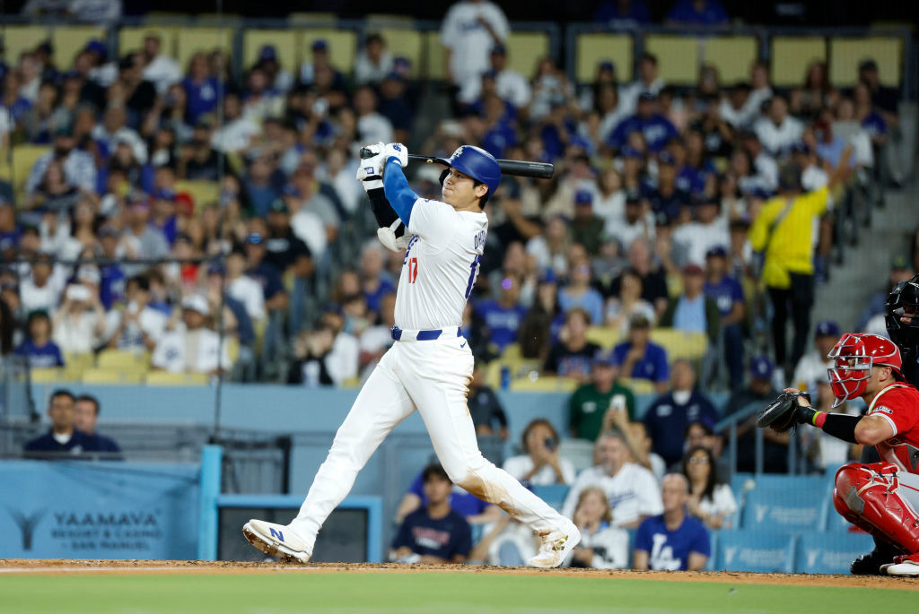 Shohei Ohtani hits a two run home run against relief pitcher Matt Moore.