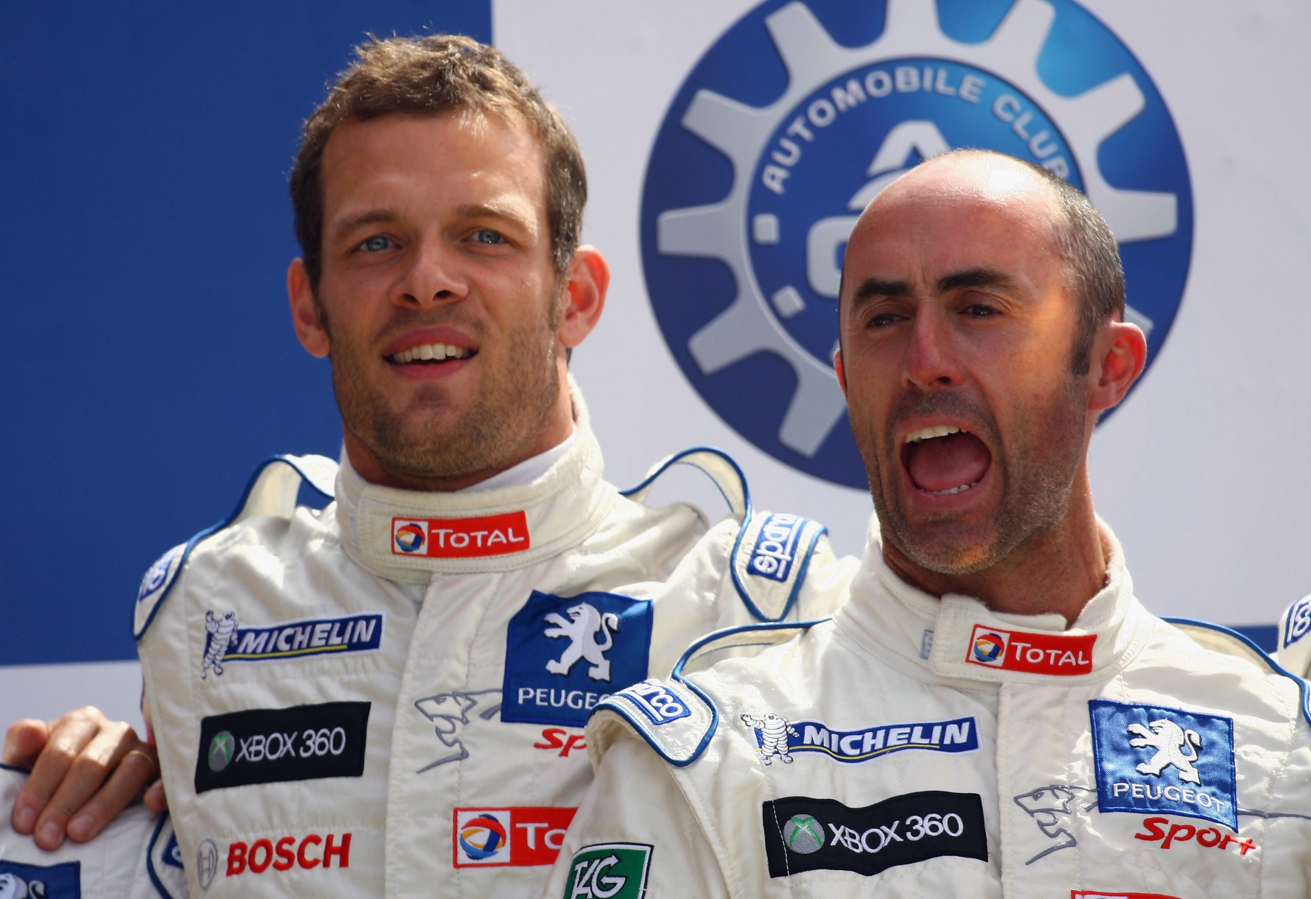 David Brabham (right) won the 24 Hours of Le Mans in 2009 with Peugeot.