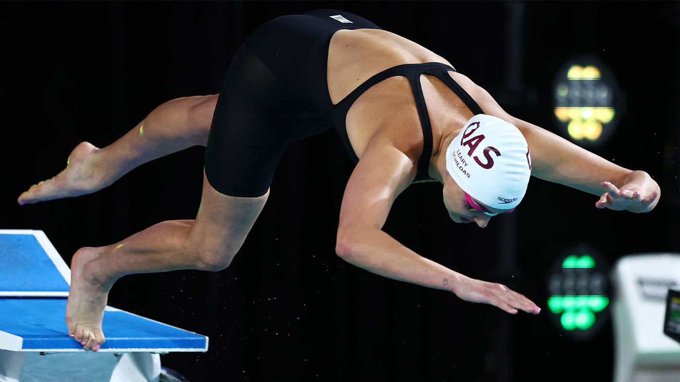 Alexa Leary launches from the blocks at the trials.