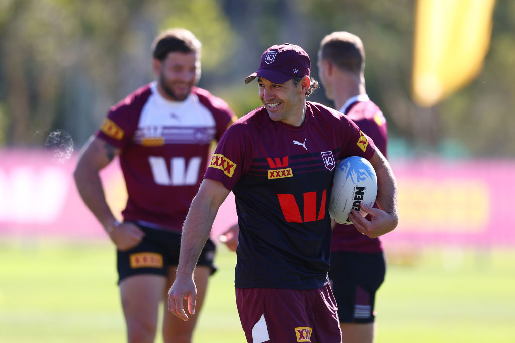 Coach Billy Slater during a Queensland Maroons State of Origin Training Session.