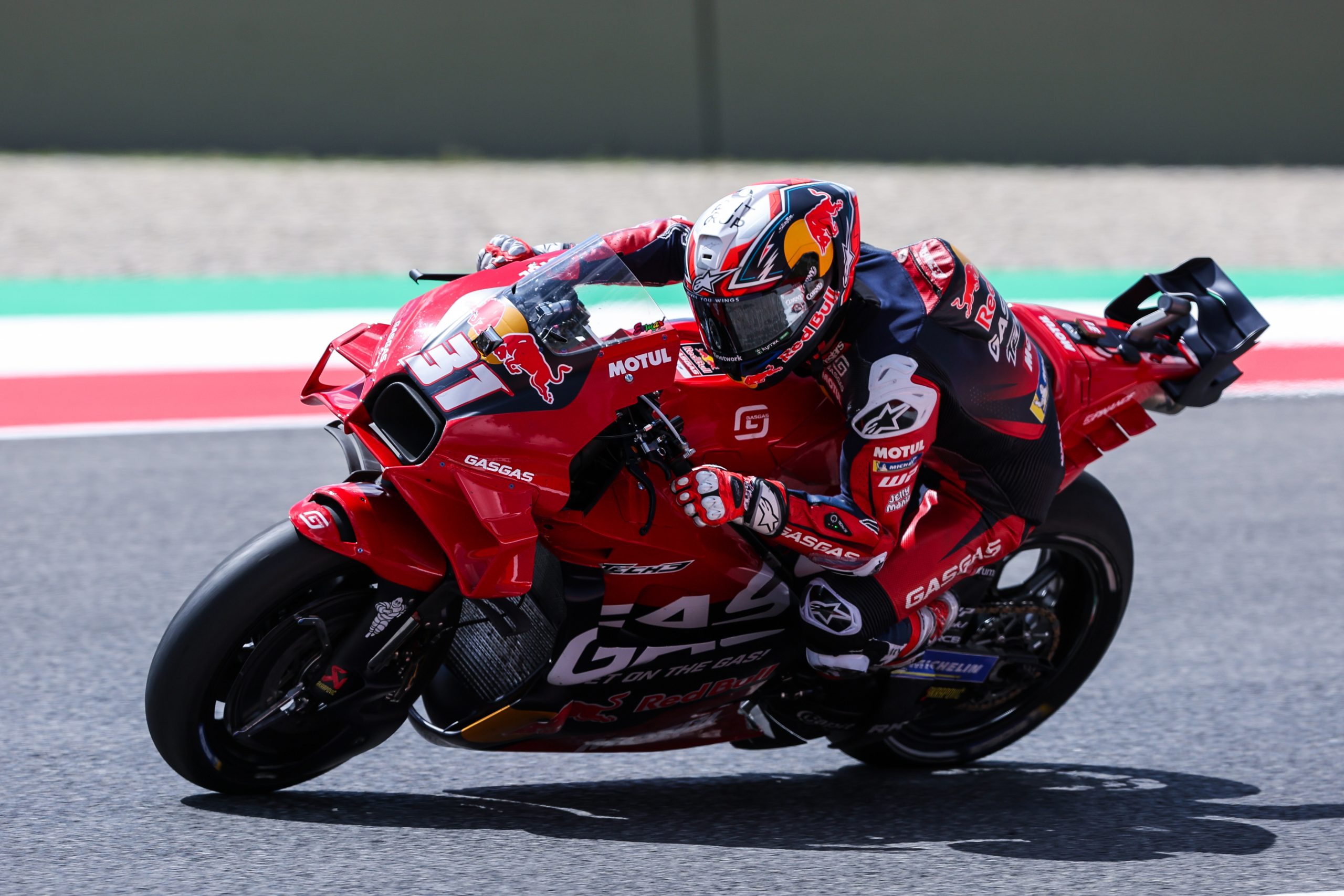 Pedro Acosta of Spain and Red Bull GASGAS Tech3 seen in action during the MotoGP GP7 Gran Premio d'Italia Brembo - Sprint Race at Mugello Circuit. (Photo by Fabrizio Carabelli/SOPA Images/LightRocket via Getty Images)