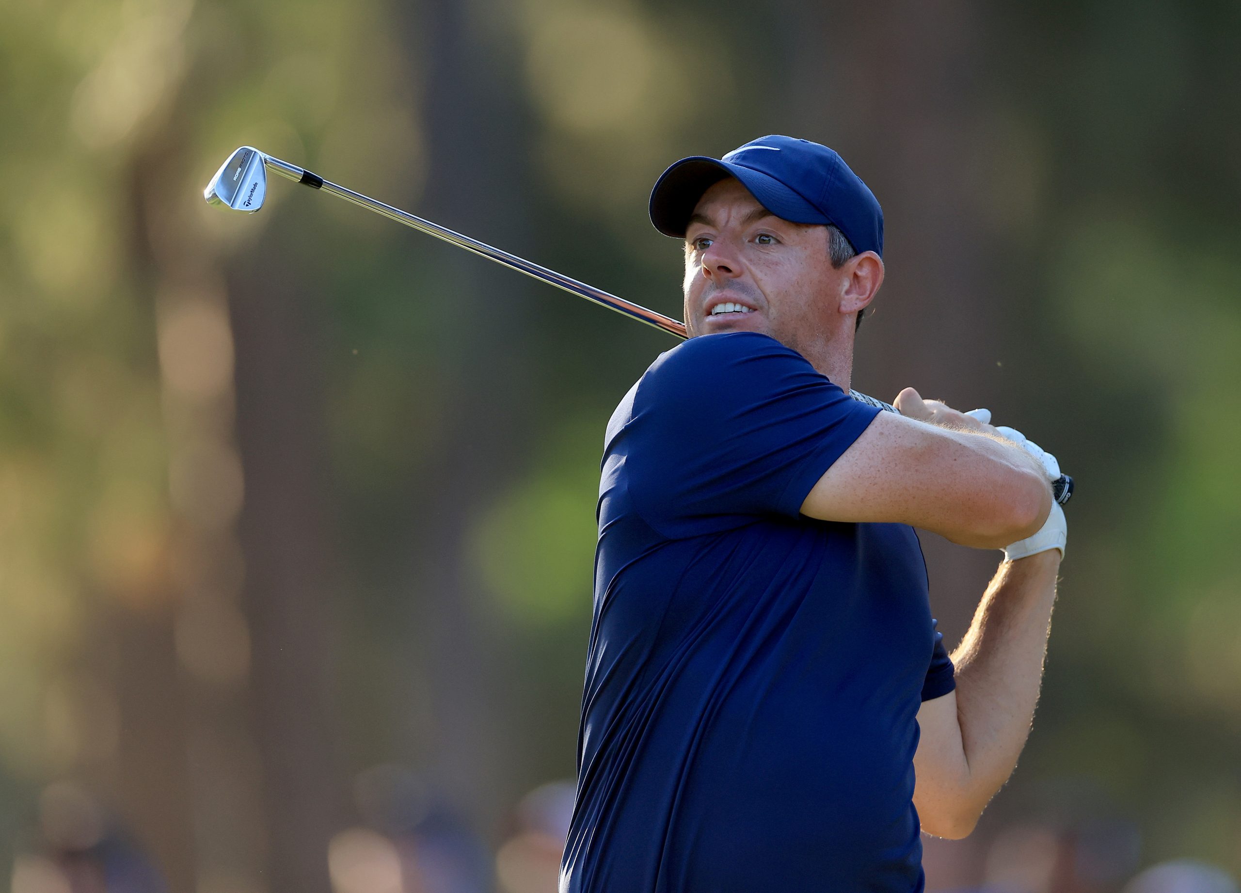 Rory McIlroy of Northern Ireland plays his tee shot on the 17th hole during the third round of the 2024 U.S. Open on the No.2 Course at The Pinehurst Resort on June 15, 2024 in Pinehurst, North Carolina. (Photo by David Cannon/Getty Images)