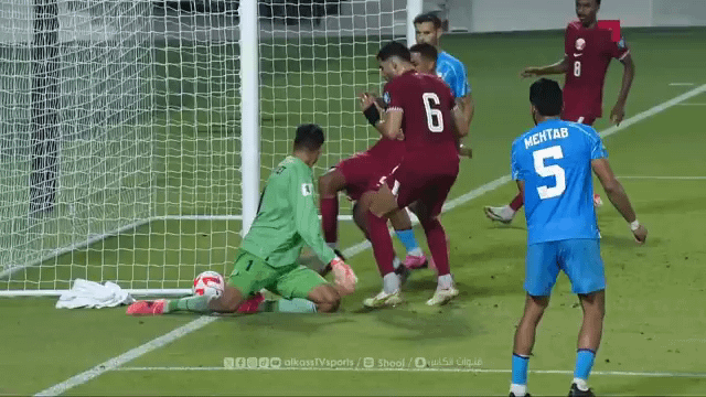 Heres a better breakdown of India vs Qatar goal by Qatari broadcaster