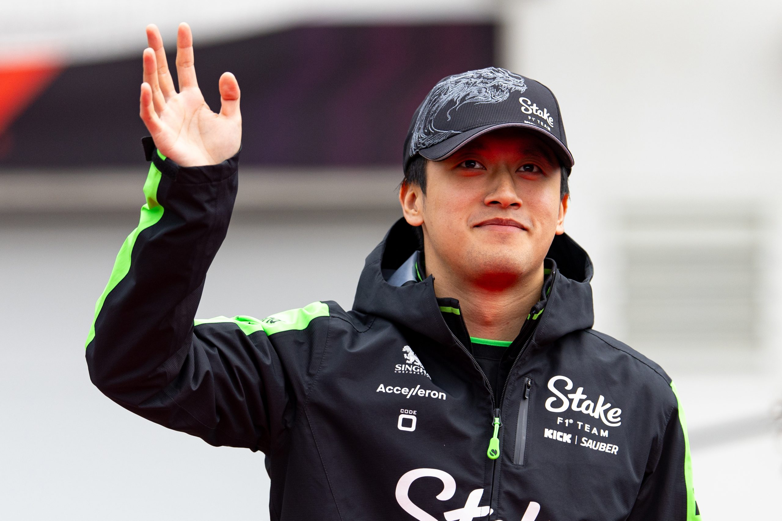 Zhou Guanyu of China and Kick Sauber waves to the crowd during the F1 Grand Prix of Canada at Circuit Gilles Villeneuve on June 9, 2024 in Montreal, Canada. (Photo by Kym Illman/Getty Images)