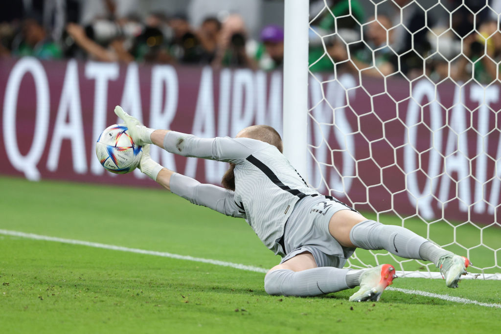 Andrew Redmayne saves the winning the penalty in the shoot out and resulting in qualifying for the 2022 FIFA World Cup.