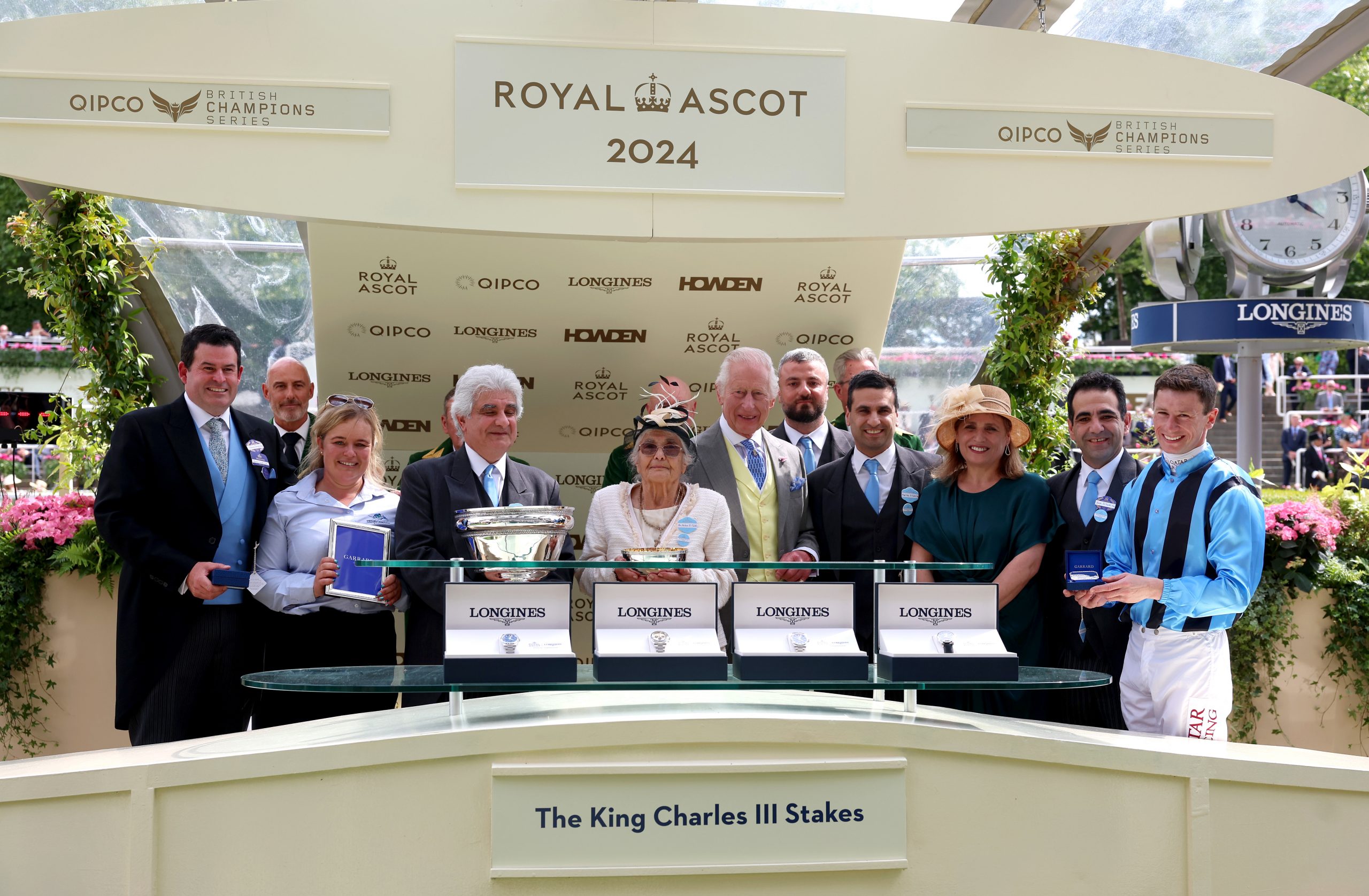 Connections of Asfoora - including trainer Henry Dwyer (far left) - after winning The King Charles III Stakes at Royal Ascot.