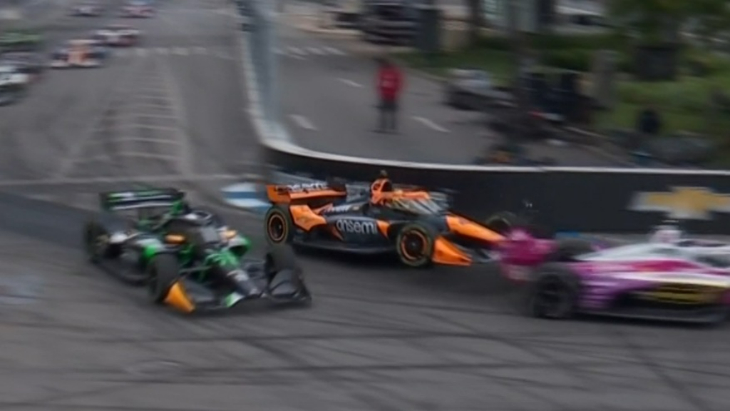 McLaren driver bodyslams rival in chaotic IndyCar race