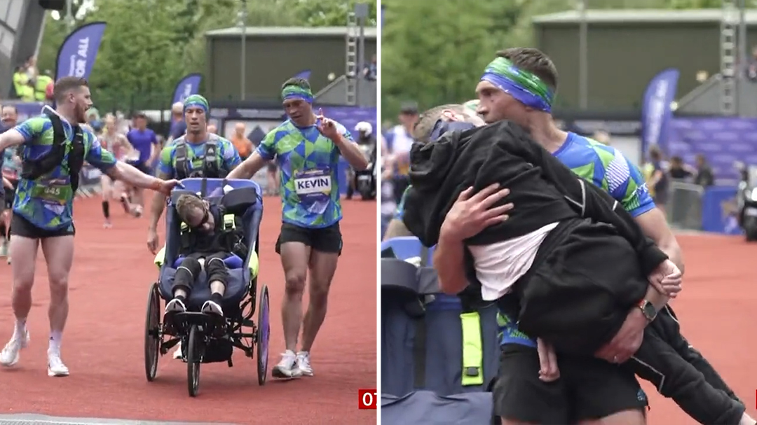 Sinfield carries Rob Burrow across the finish line