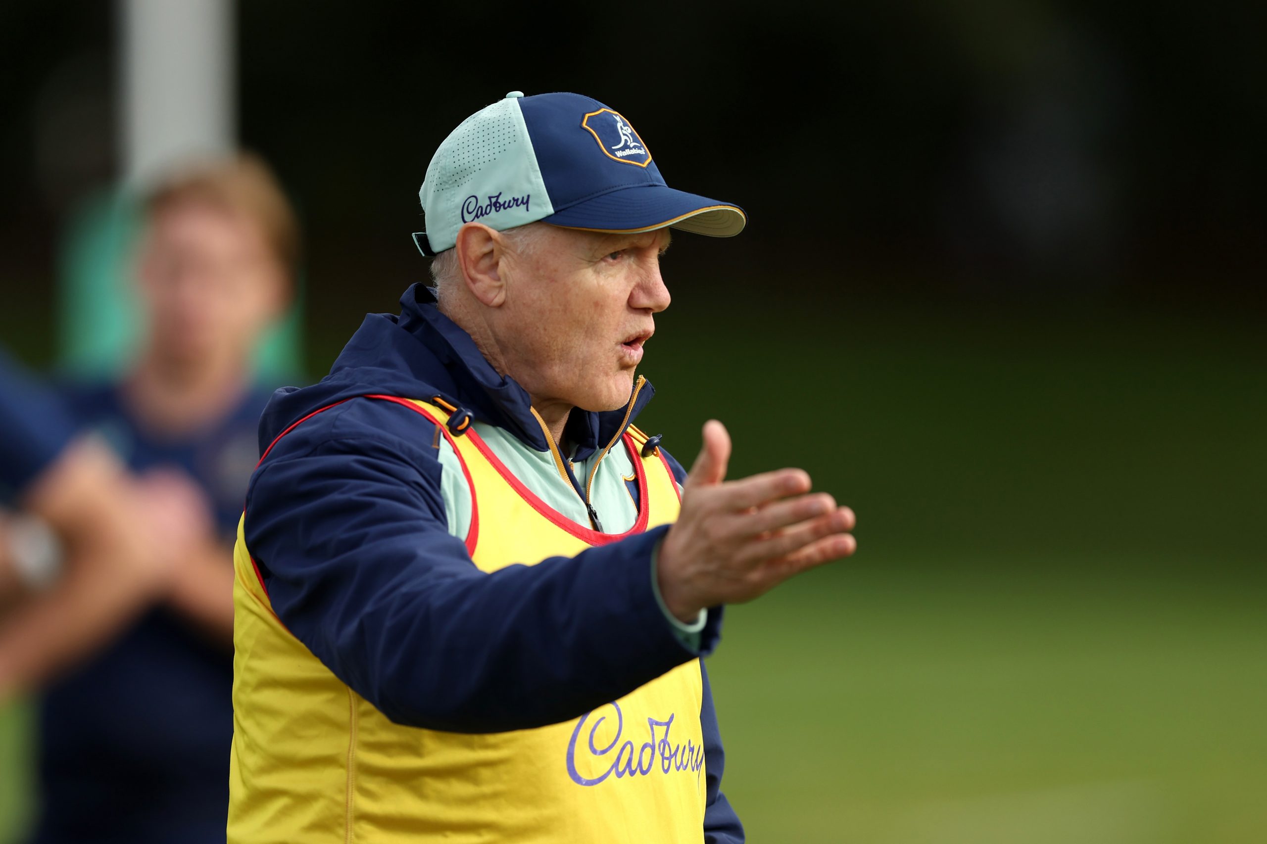 Wallabies coach Joe Schmidt during a Wallabies training session at David Phillips Sports Complex.