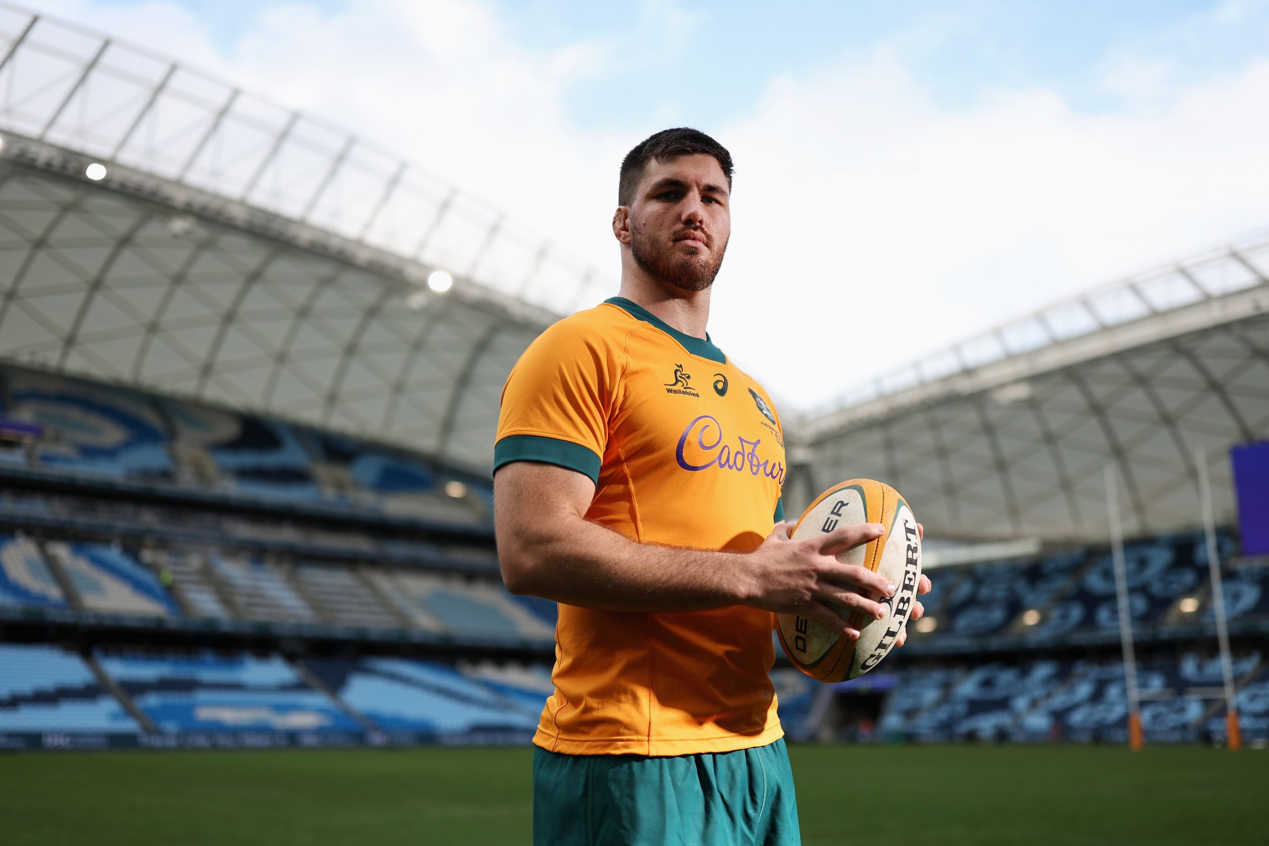 Wallabies captain Liam Wright poses for a portrait at Allianz Stadium.