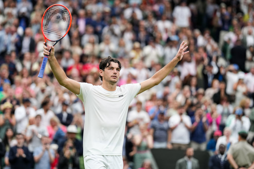 Taylor Fritz v Alexander Zverev result and celebration. 