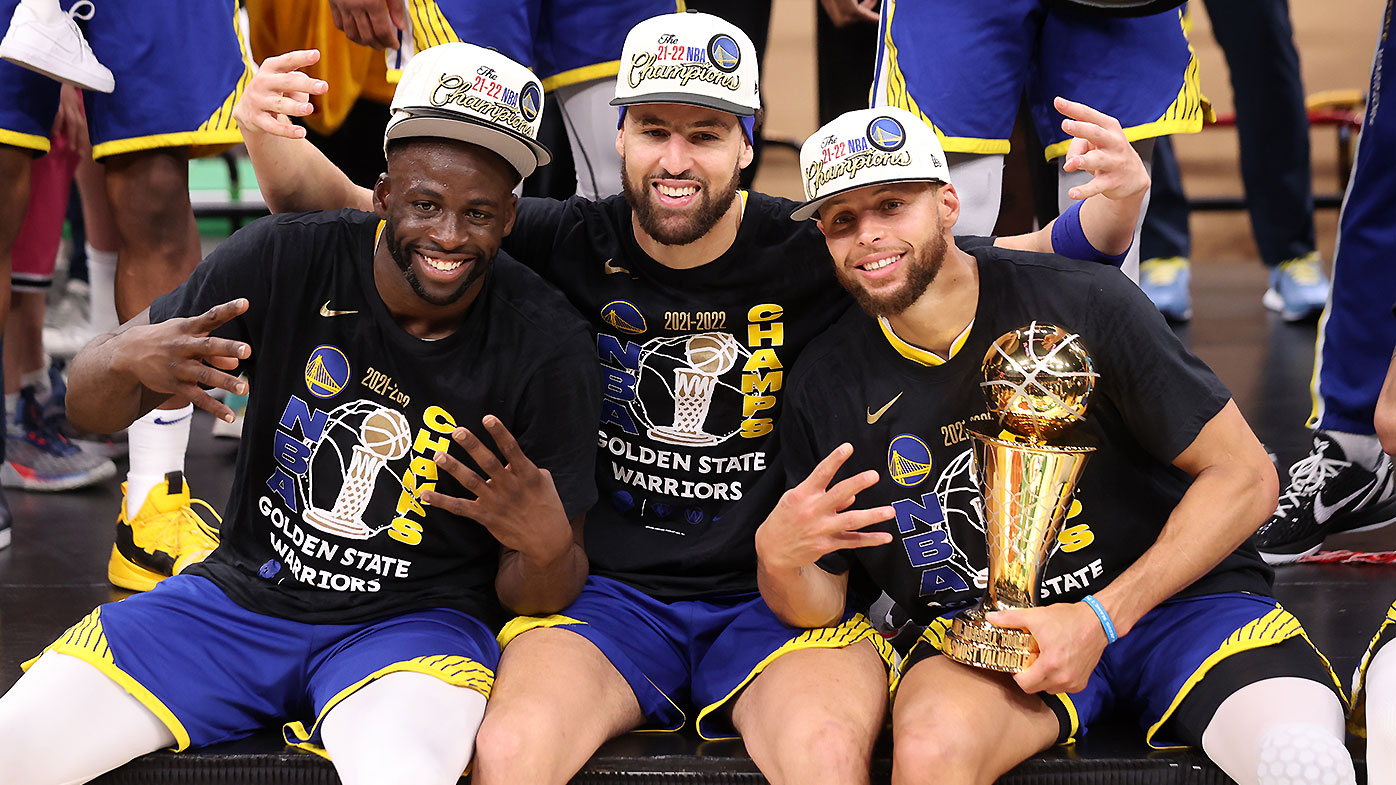 Draymond Green, Klay Thompson and Stephen Curry