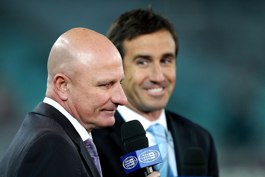 Peter Stirling (L) with Andrew Johns (R).