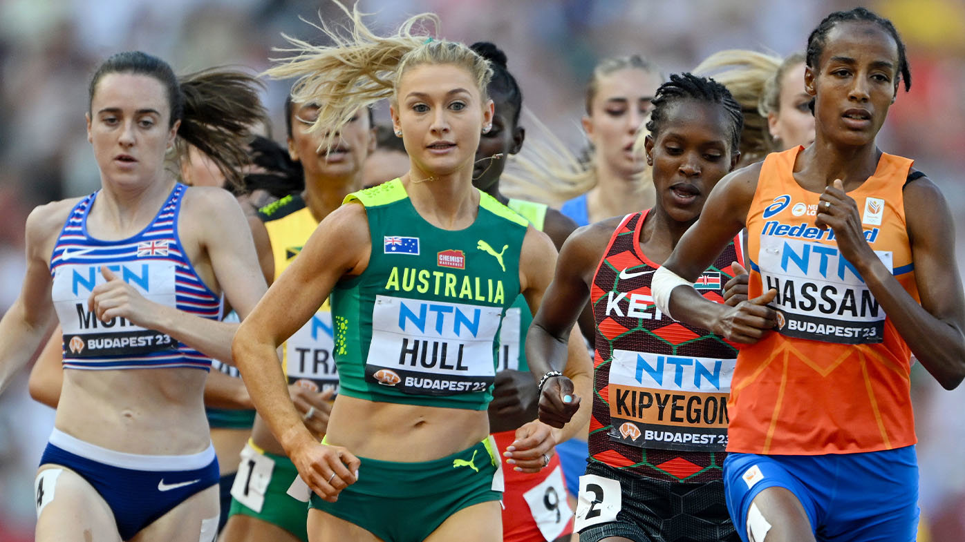 Jessica Hull competing at the 2023 World Athletics Championships in Budapest.