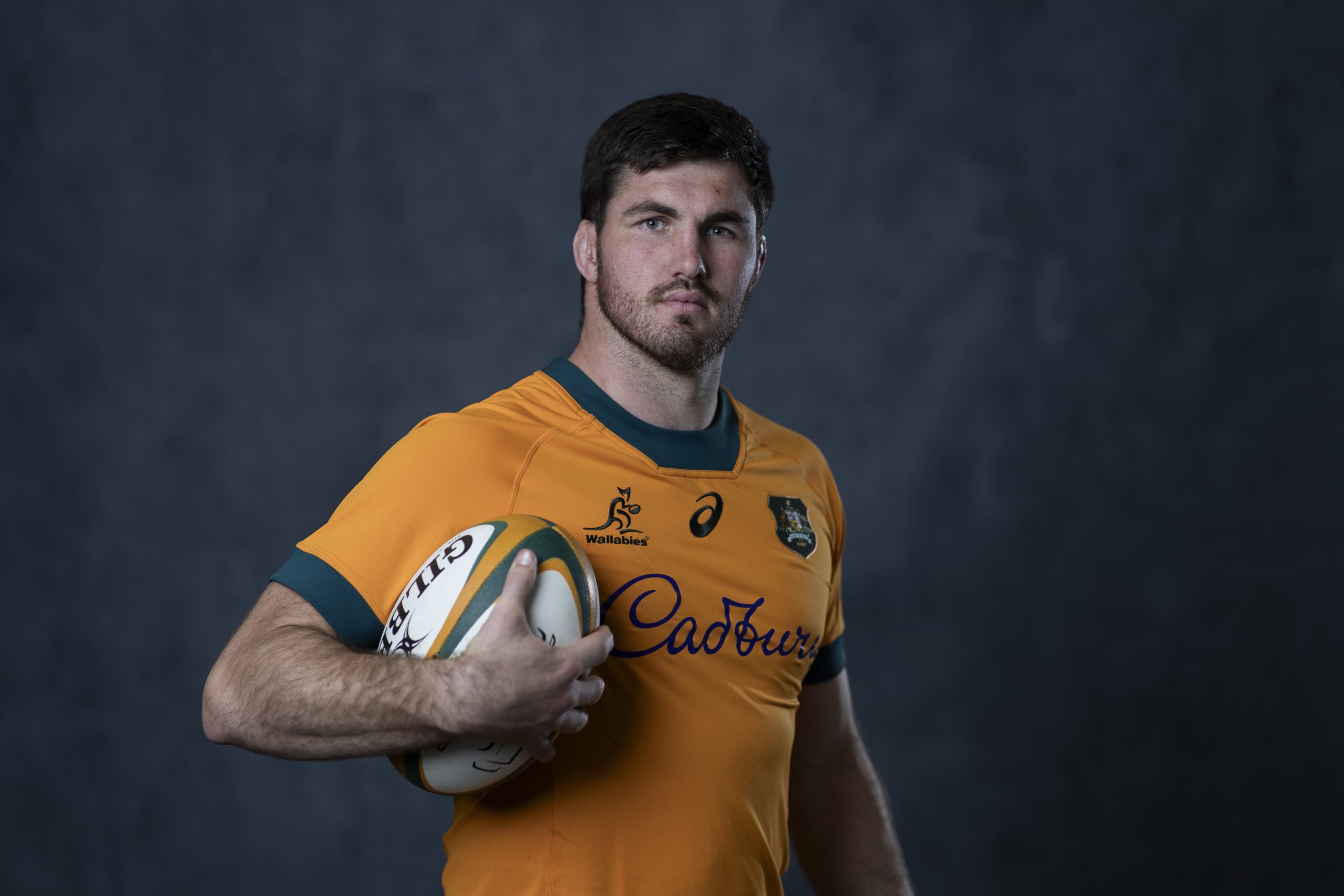 Liam Wright poses during a Wallabies portrait session.