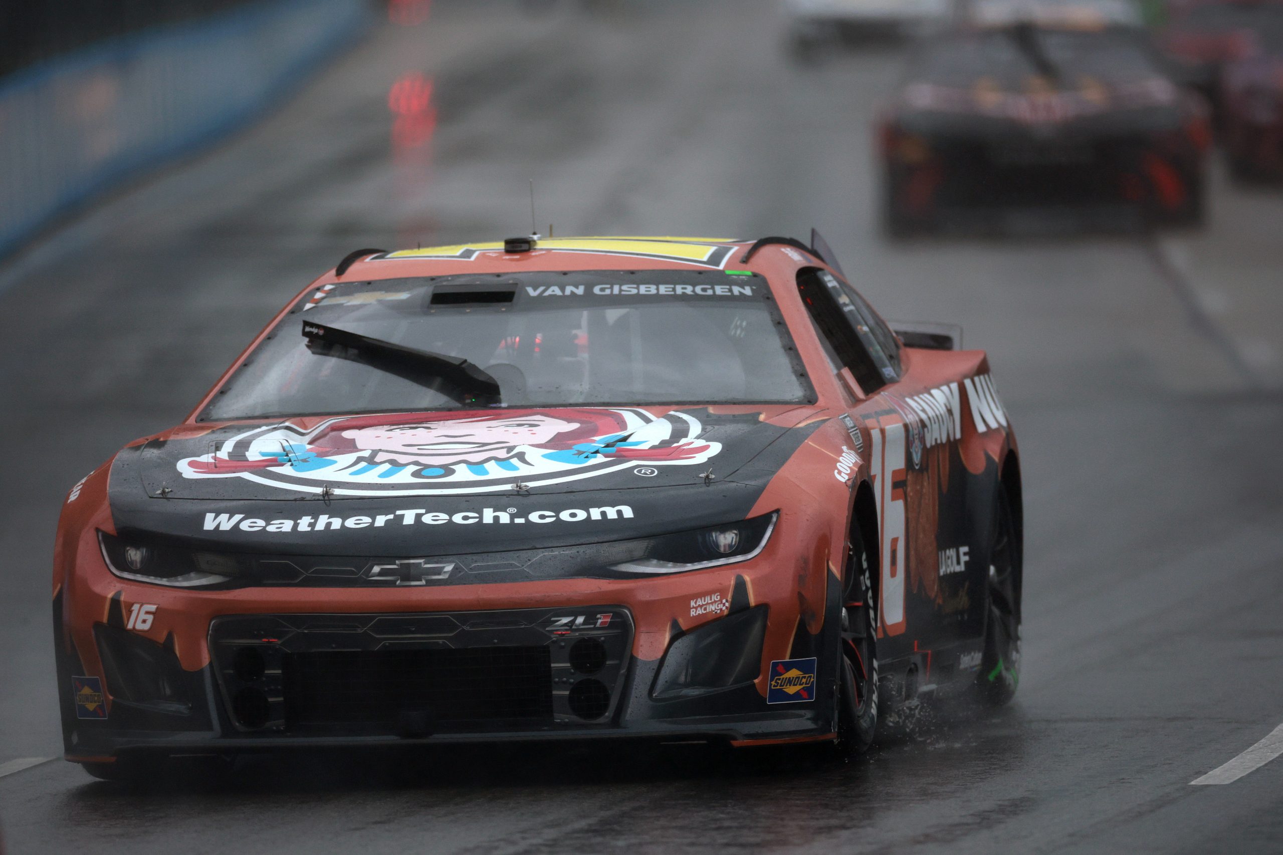 Shane Van Gisbergen, driver of the #16 Wendy's Saucy Nuggs Chevrolet, drives during the NASCAR Cup Series Grant Park 165 at Chicago Street Course on July 07, 2024 in Chicago, Illinois. (Photo by James Gilbert/Getty Images)