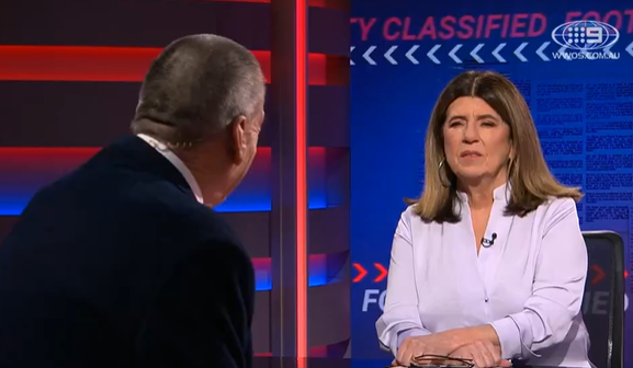 Caroline Wilson and Kennett went head to head on Footy Classified.