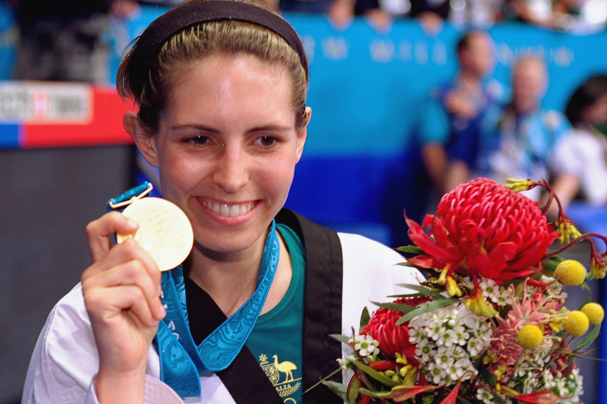 Lauren Burns pictured with her gold medal in Sydney.