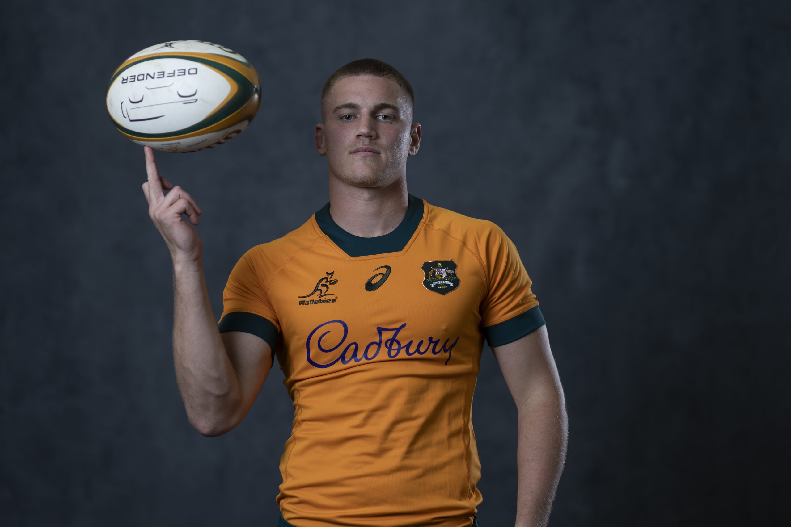 Charlie Cale poses during an  Wallabies portrait session.