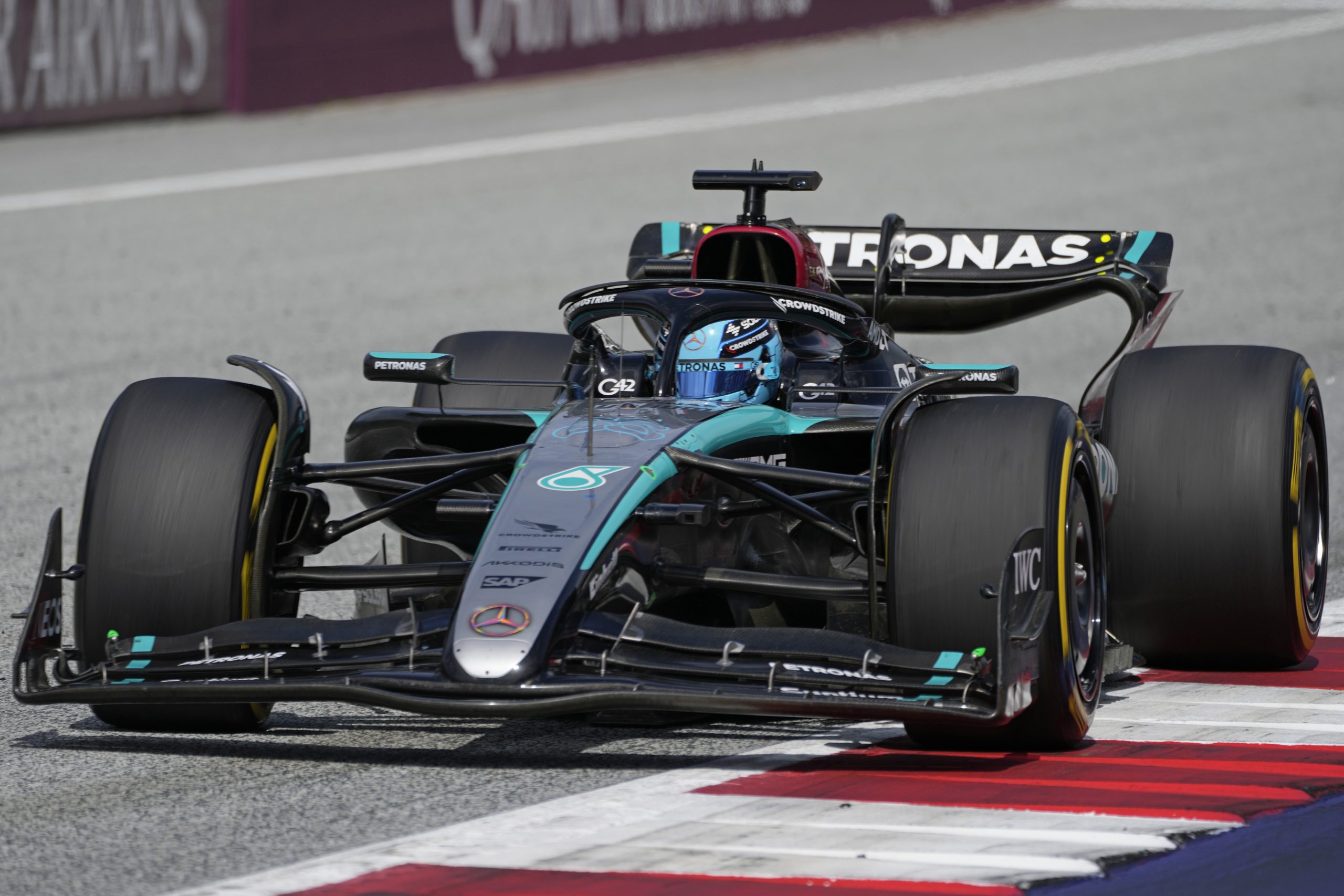 Mercedes' George Russell won the Austrian Grand Prix after Max Verstappen and Lando Norris collided.